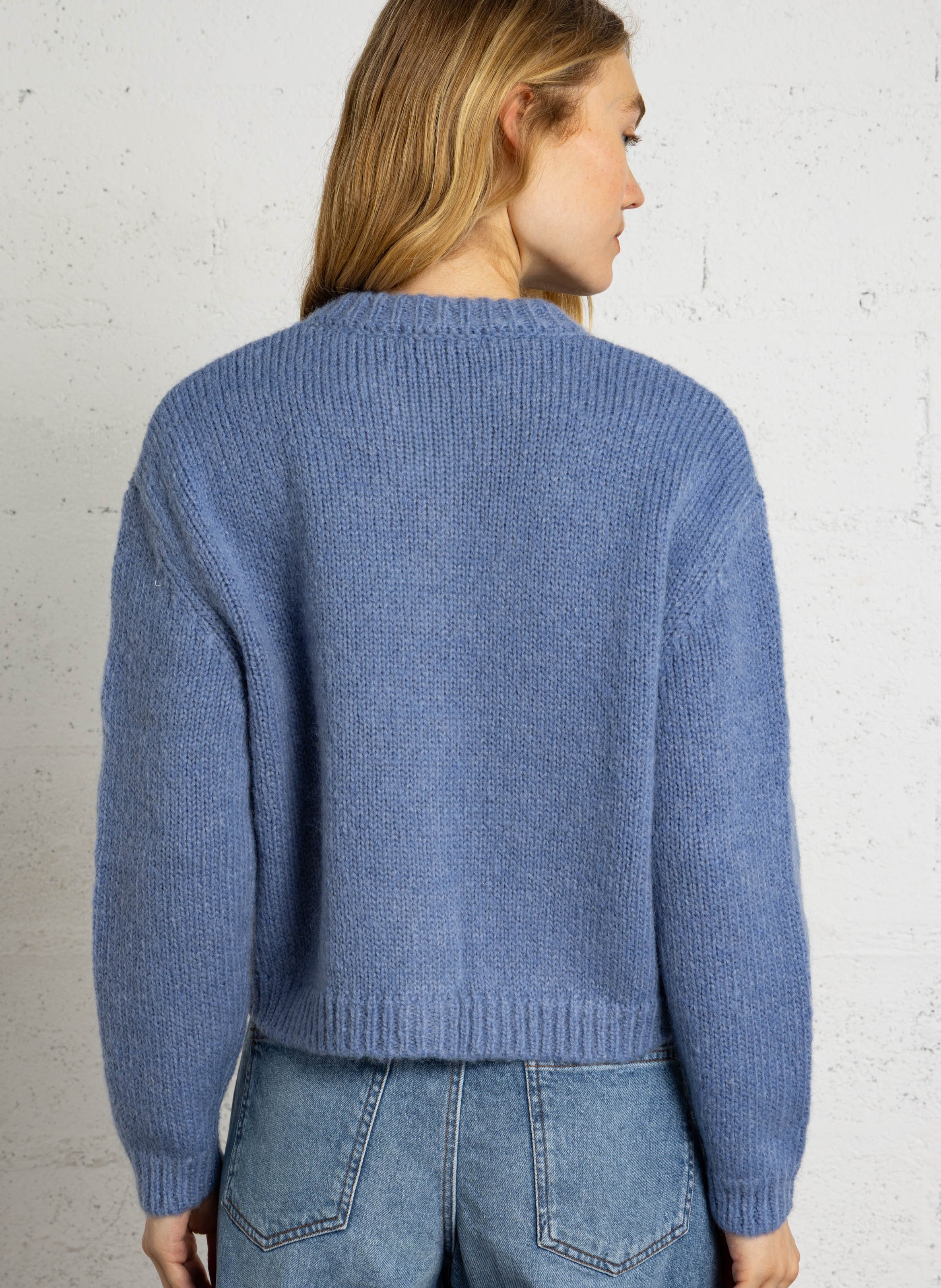 Gilet droit à col rond  HOD PARIS Bleu