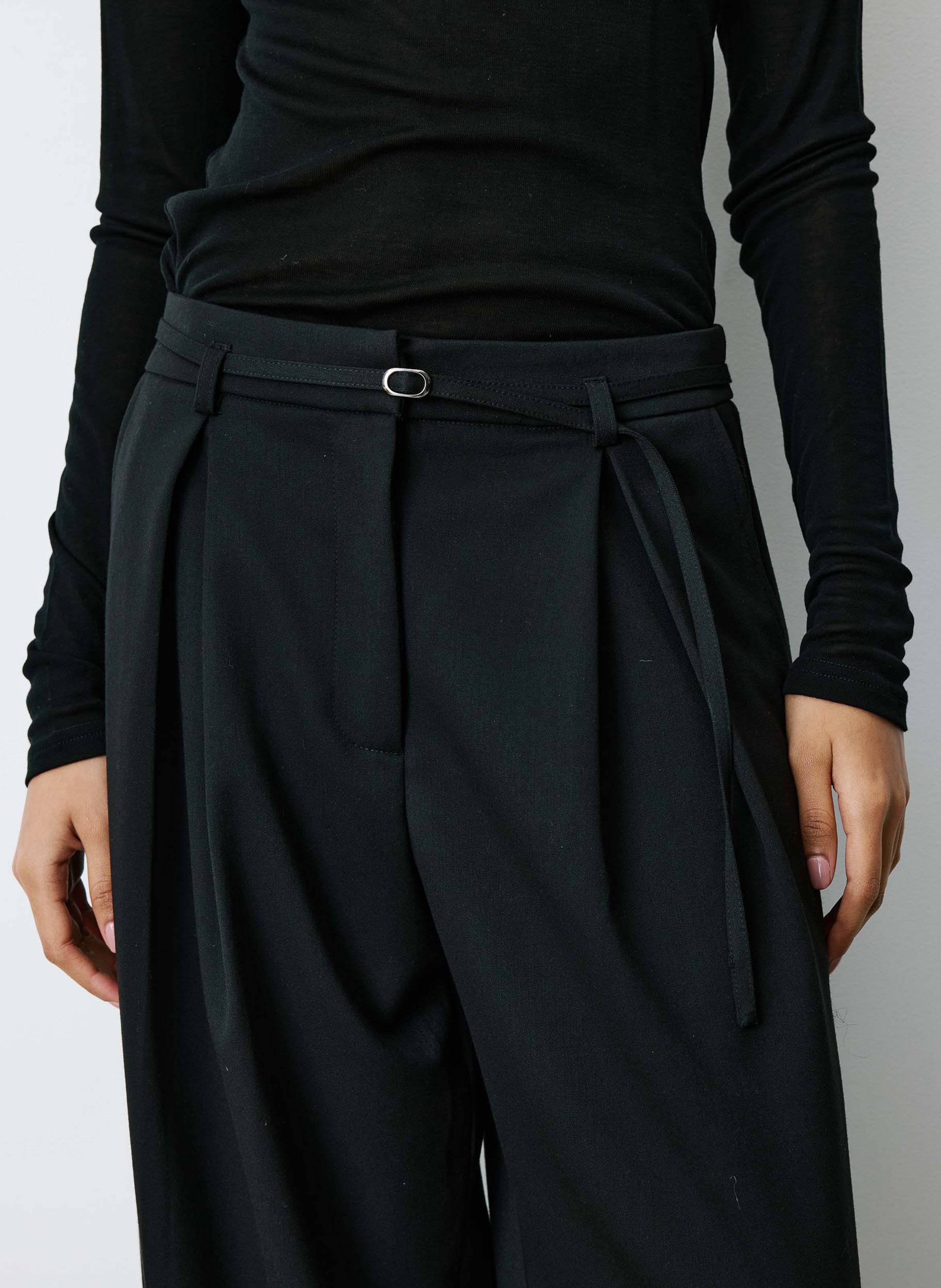 Wijde pantalon met ceintuur GRACE ET MILA Zwart