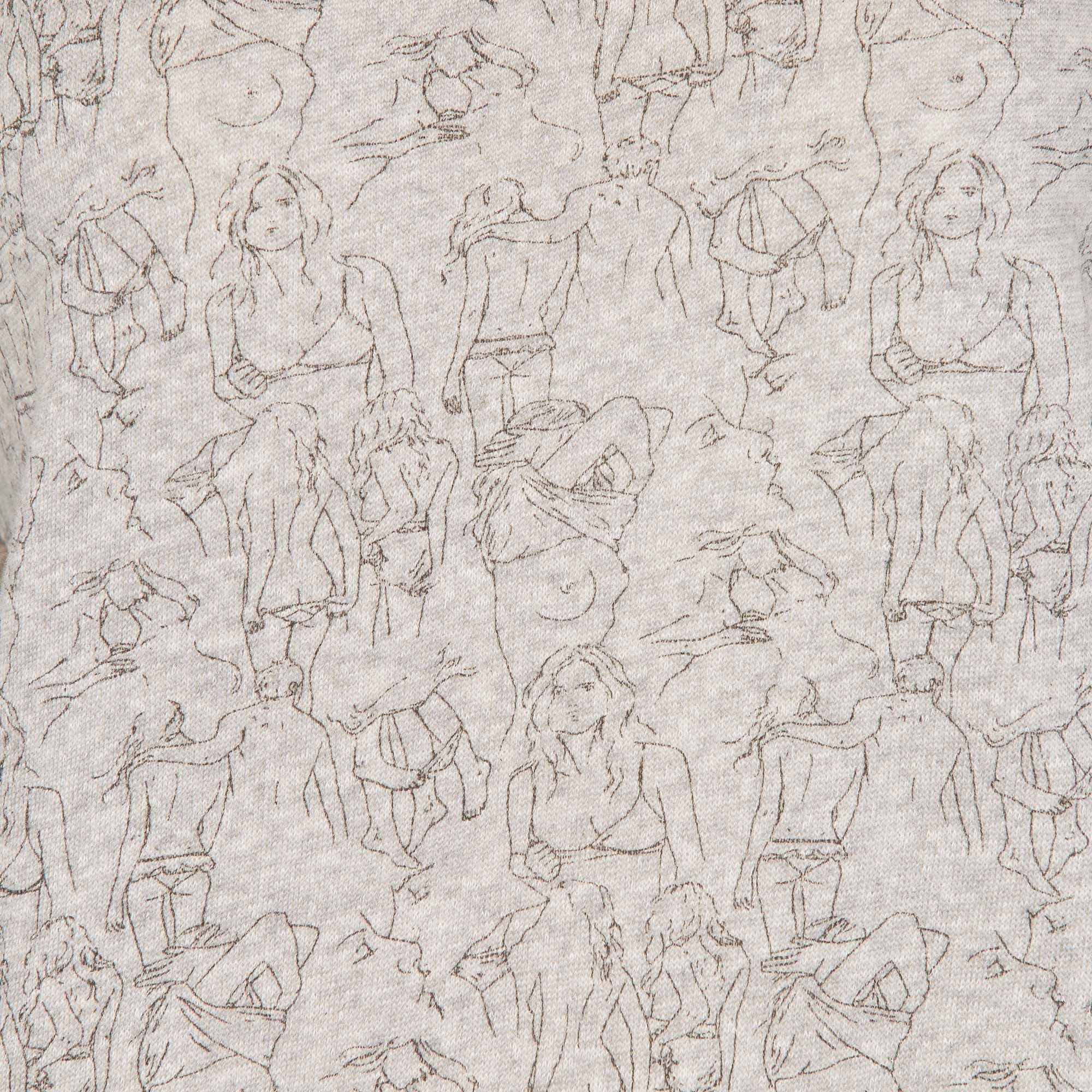 Love printed round-neck fleece sweatshirt SWILDENS Grey