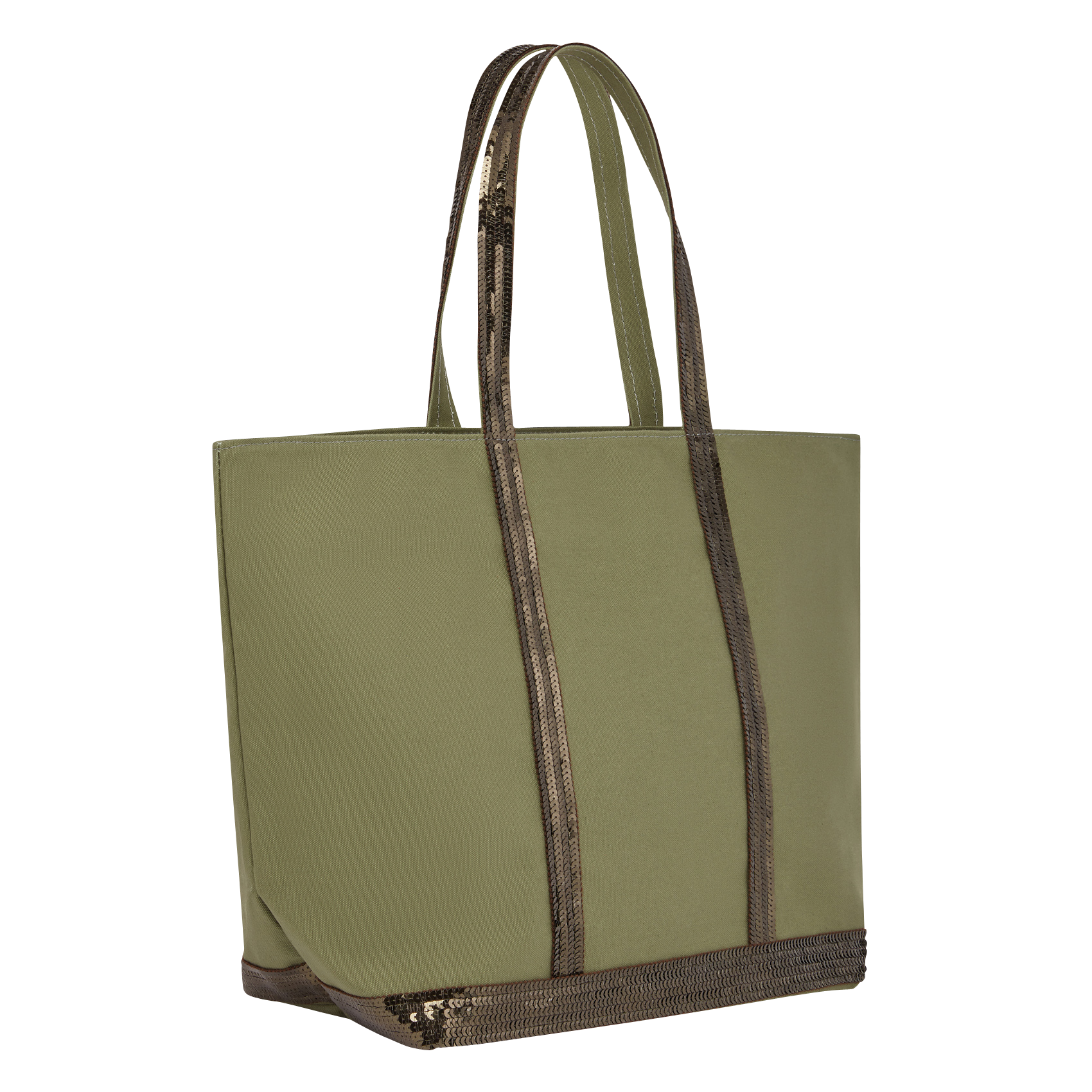 Cabas L à sequins en toile de coton  VANESSA BRUNO Vert