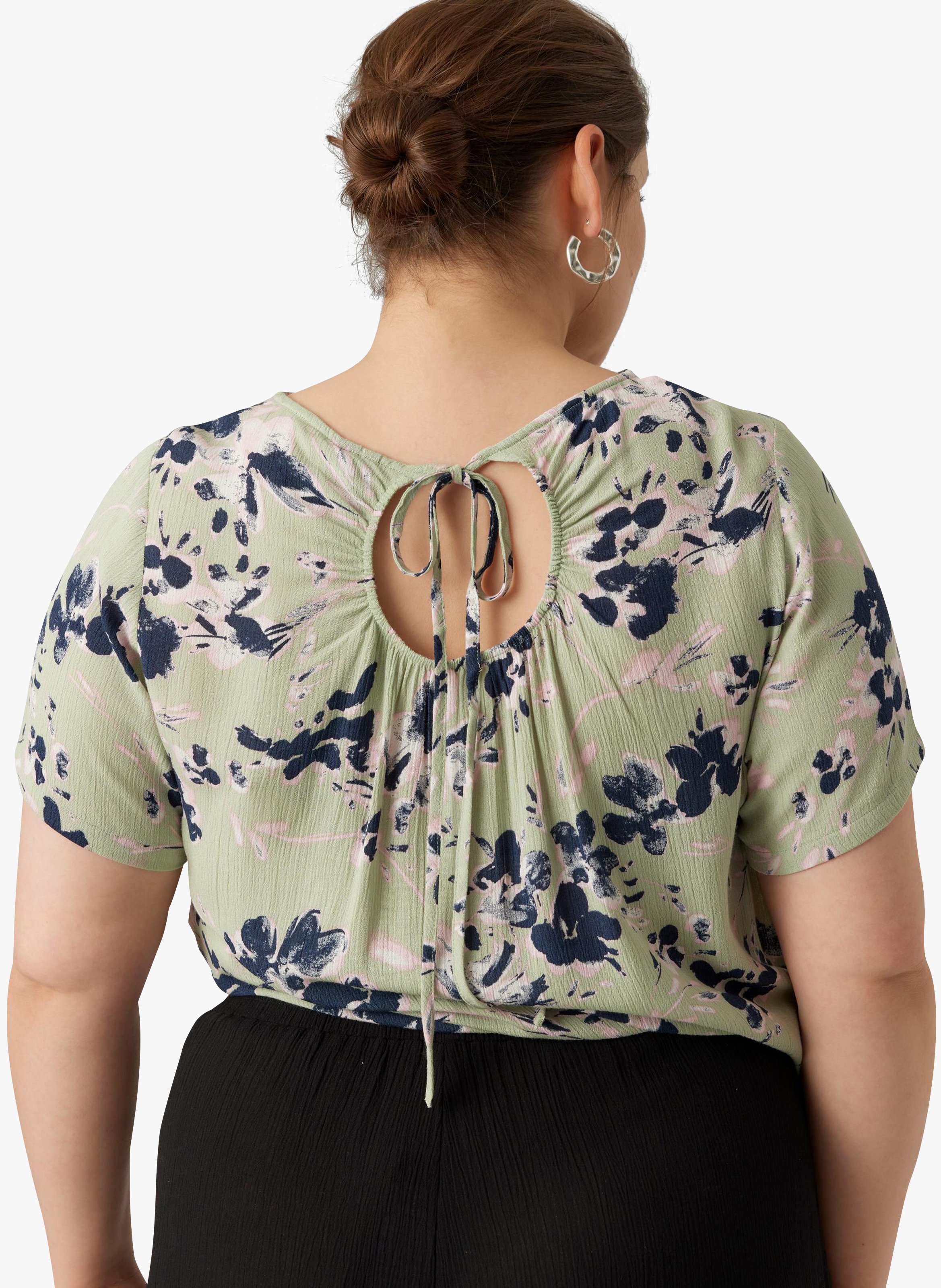 Top col rond imprimé  VERO MODA CURVE Vert