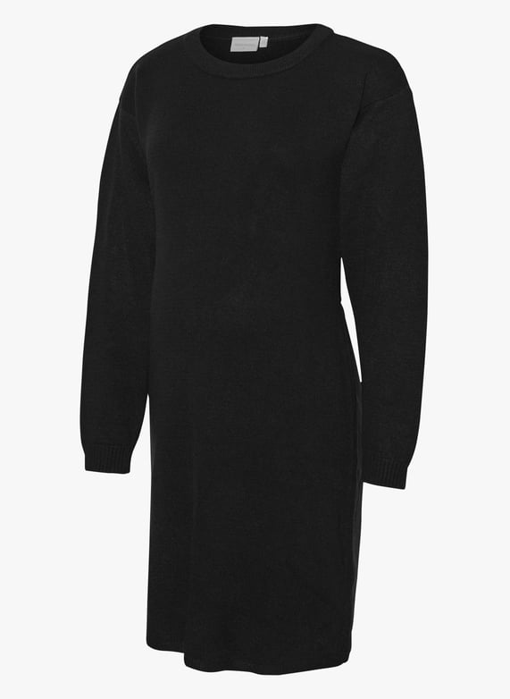 Abito premaman dritto dritto scollo tondo in maglia Black