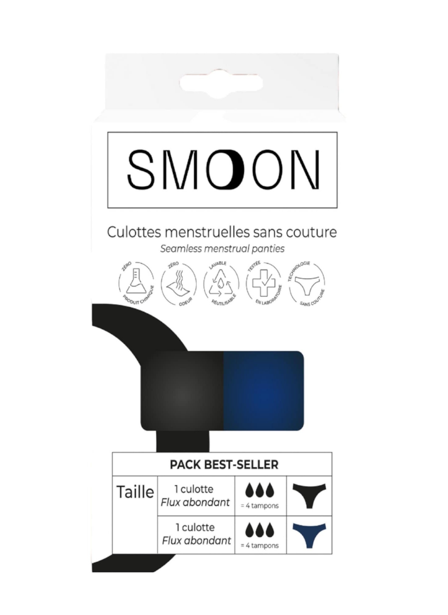 Pack de 2 culottes menstruelles  SMOON Multicolore