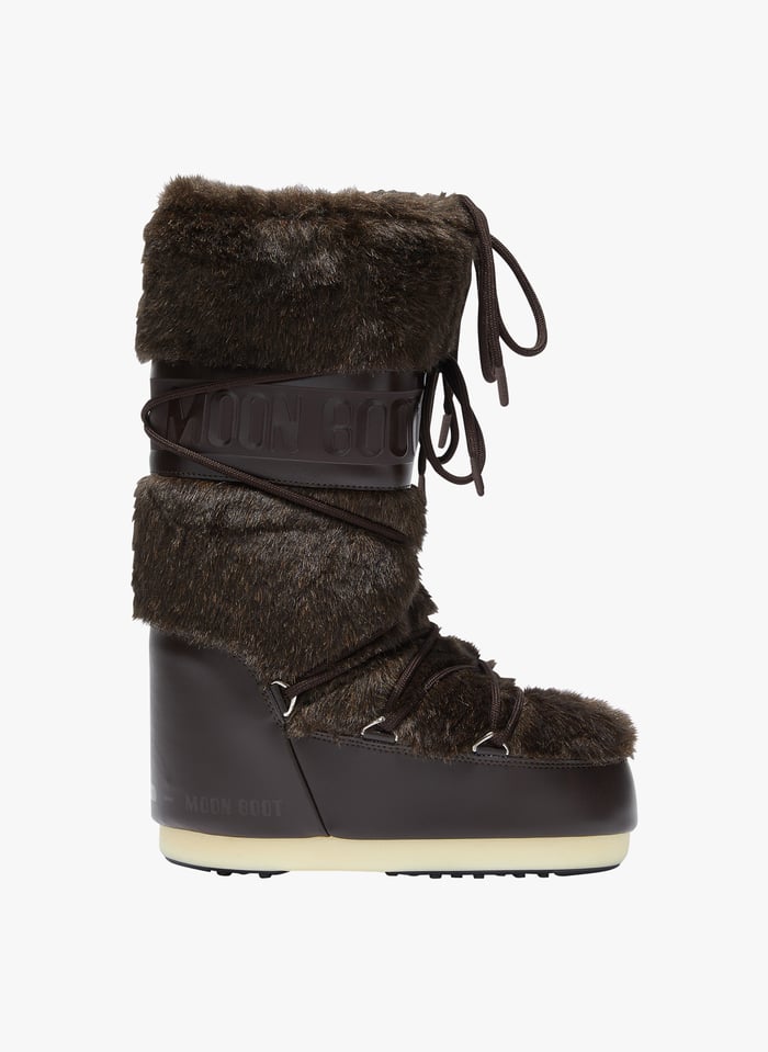 Brown Fur lined lace up boots