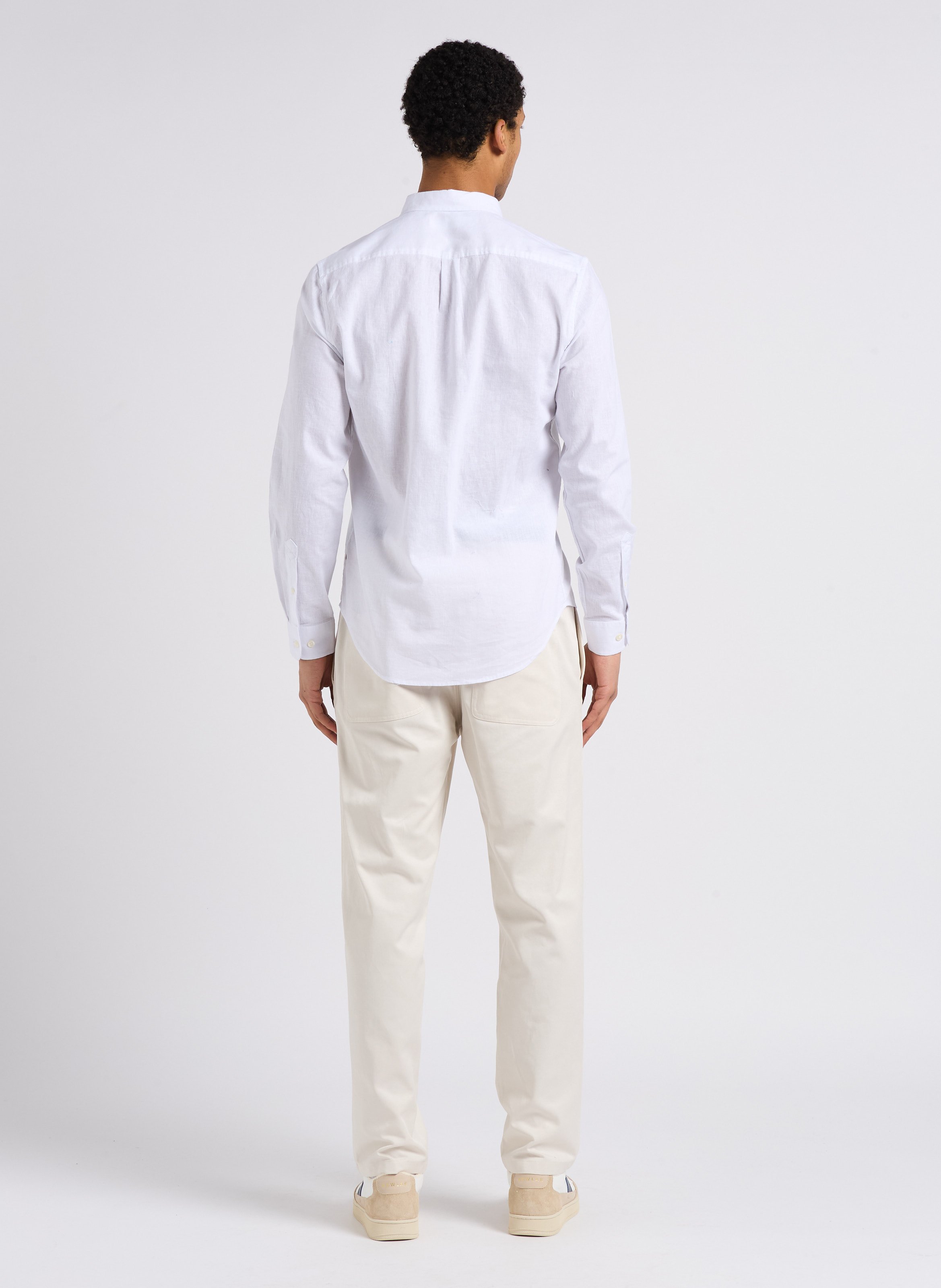 Straight-leg organic cotton-blend pants SAMSOE SAMSOE White