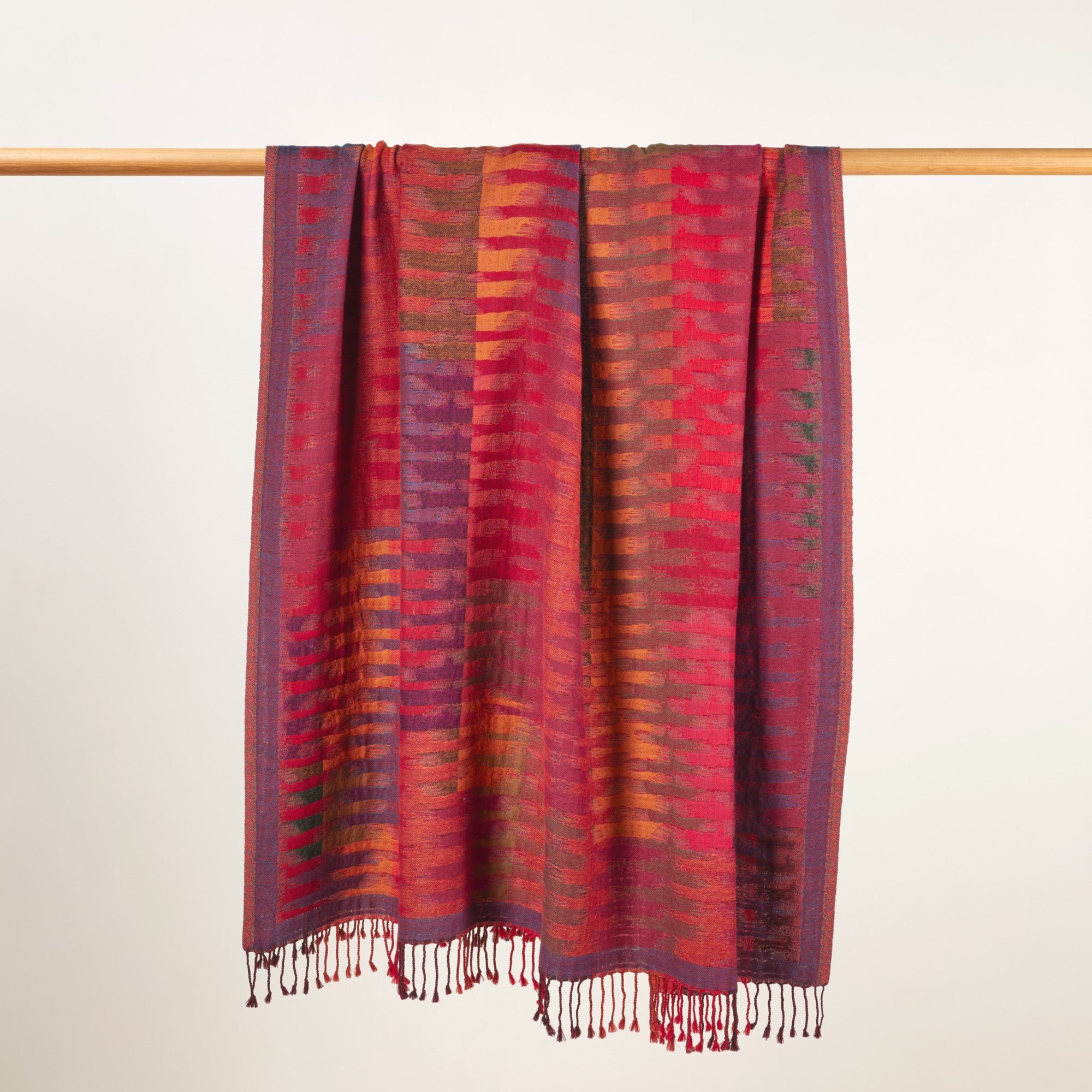 Plaid pure laine MADURA Rouge