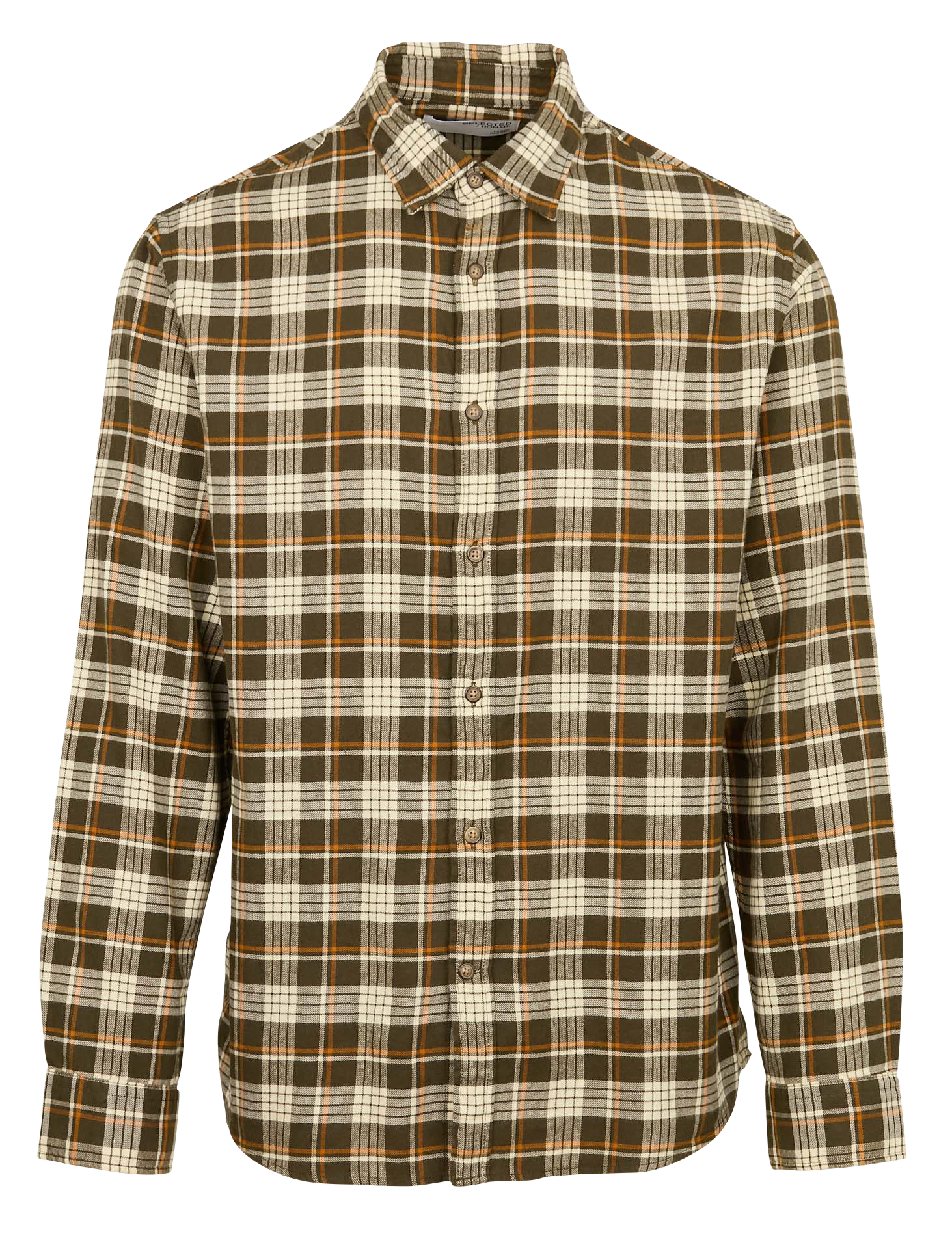 Baumwollhemd mit klassischem Kragen SELECTED Grun