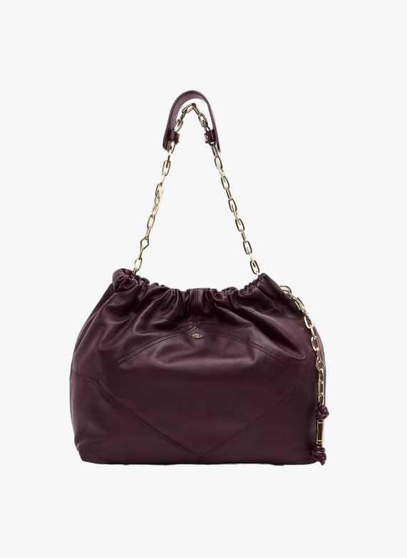 Handbag Sac Femme Bordeaux Sac En Cuir Brillant – Bordeaux – Femme
