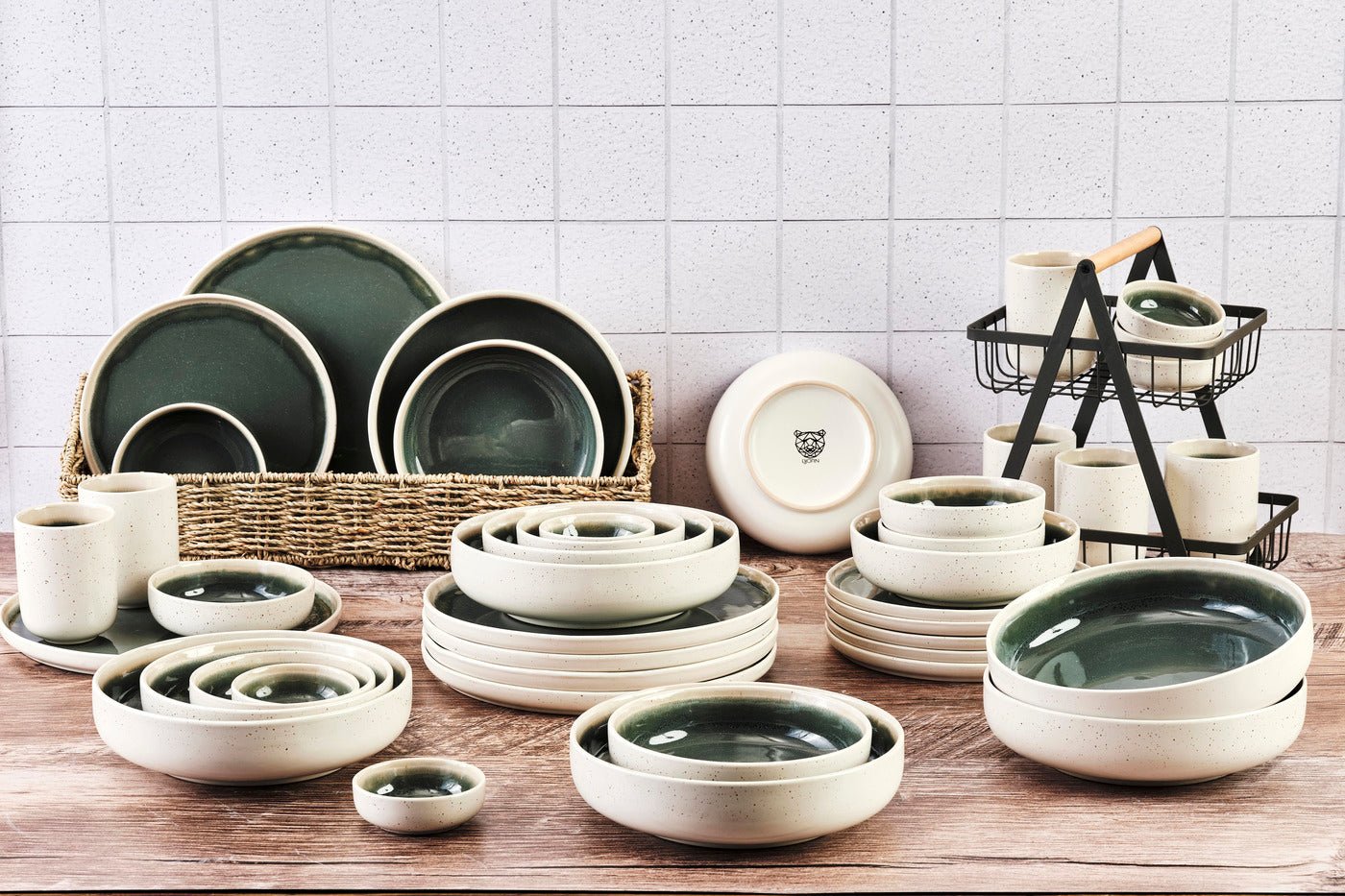 Oxygen complete service - 42 pieces - verdigris BJORN Grey