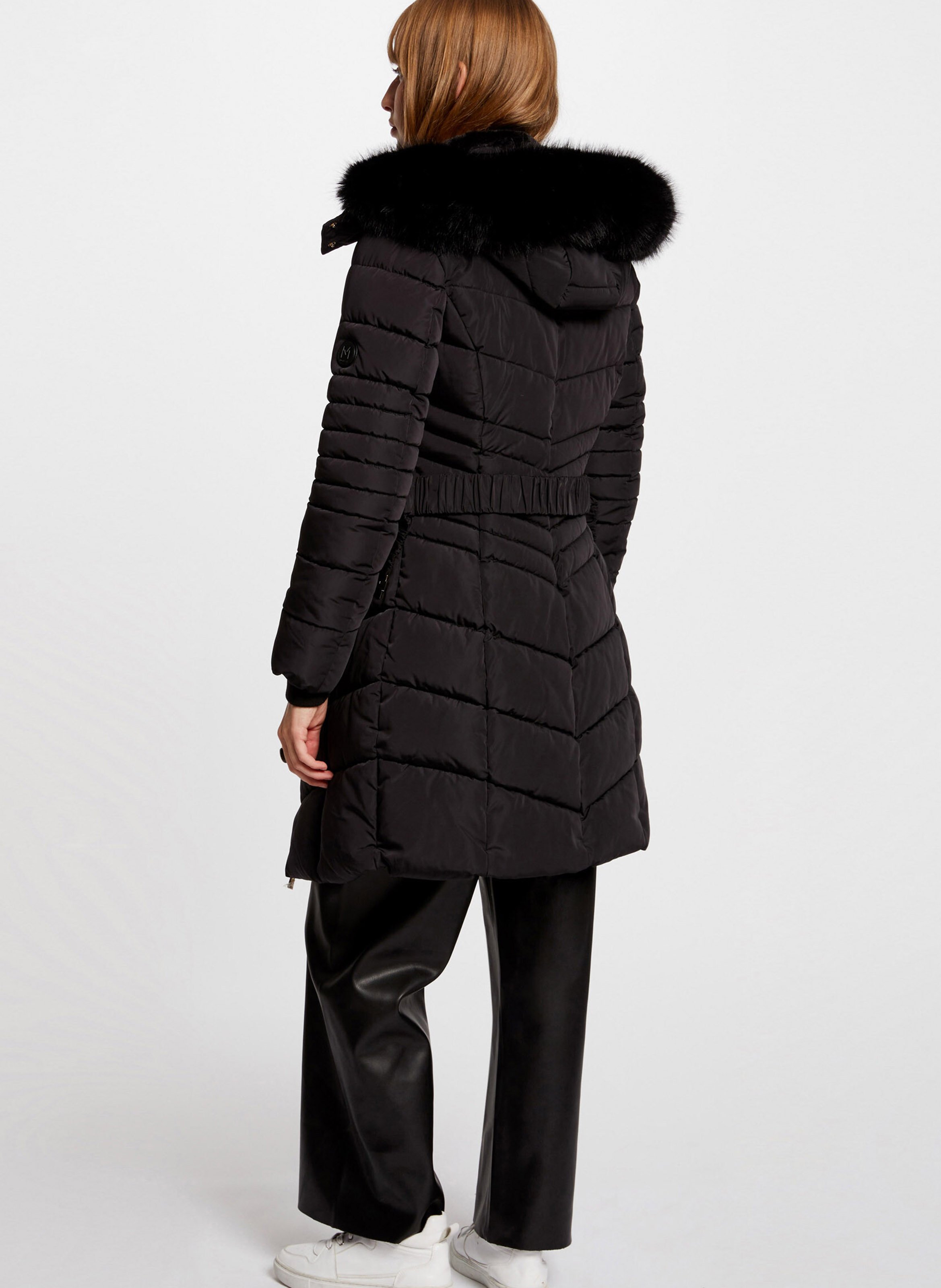 Long quilted padded jacket MORGAN Black