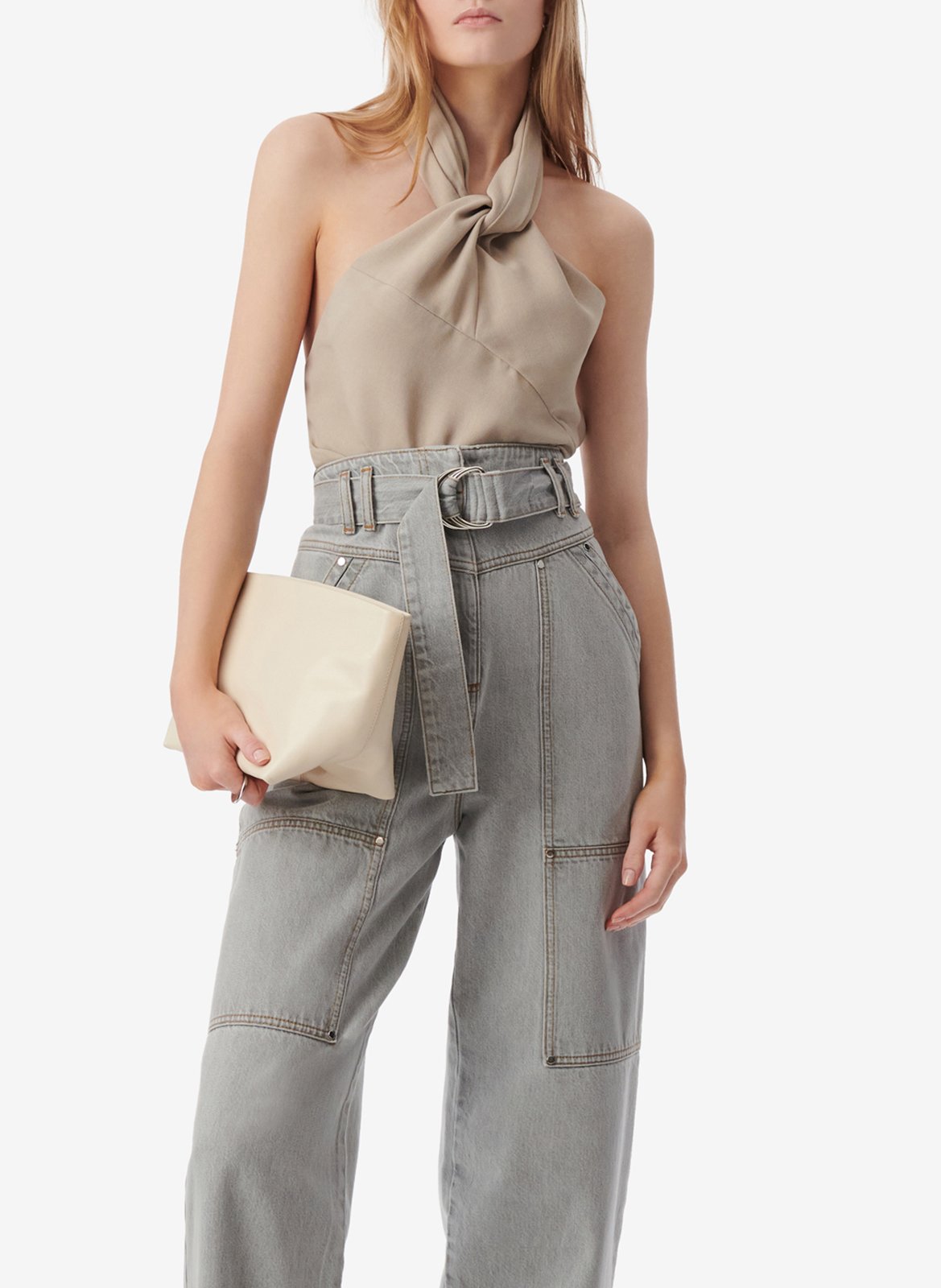 Sleeveless tied top IRO Brown