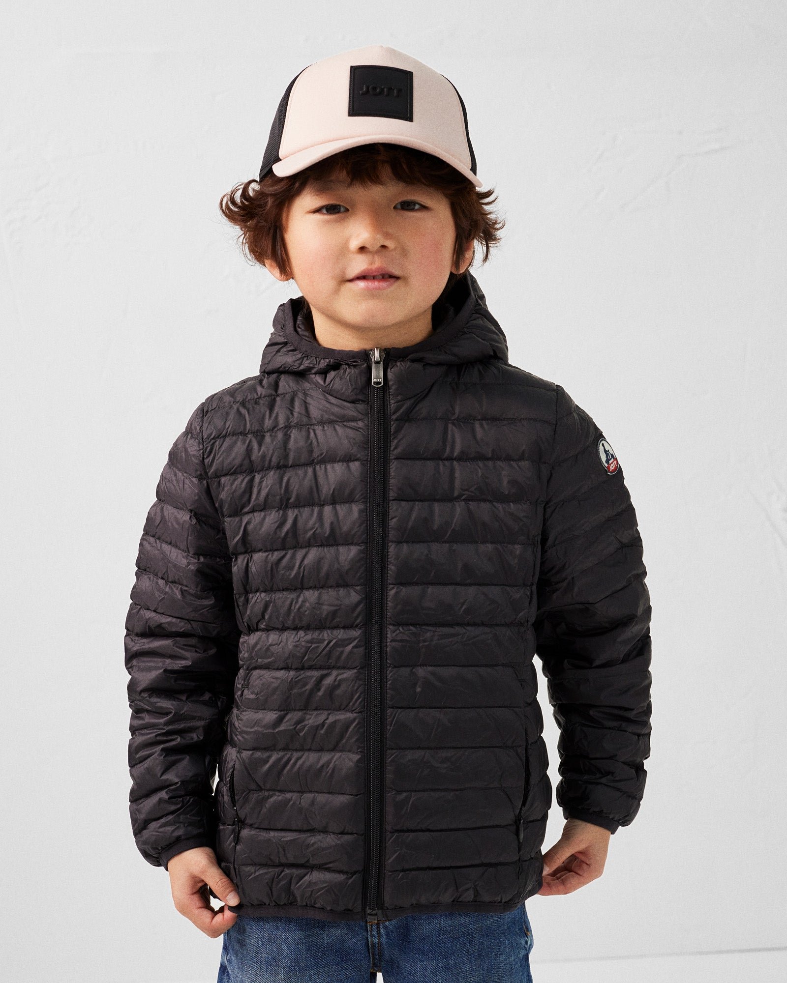 Hugo lightweight hooded child's puffer coat JOTT Black