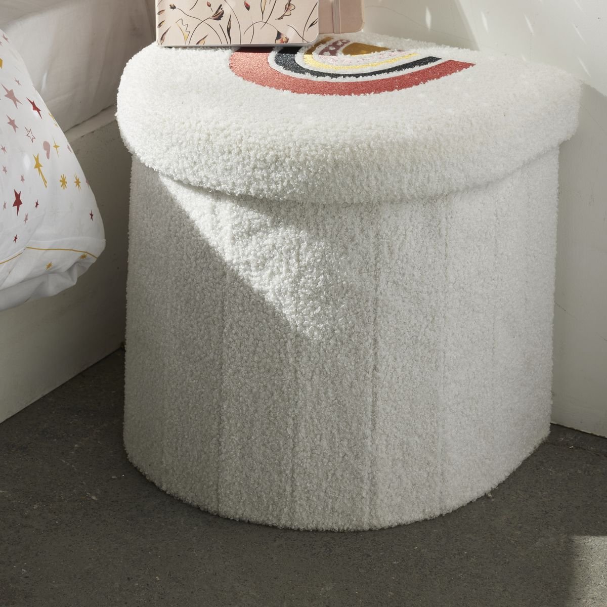 Children's storage ottoman in MDF FACTORY White