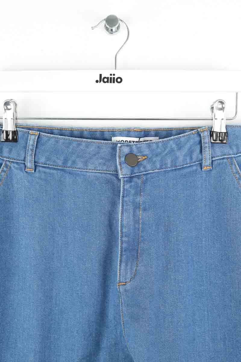 Cotton straight jeans MODETROTTER - Seconde Main Blue