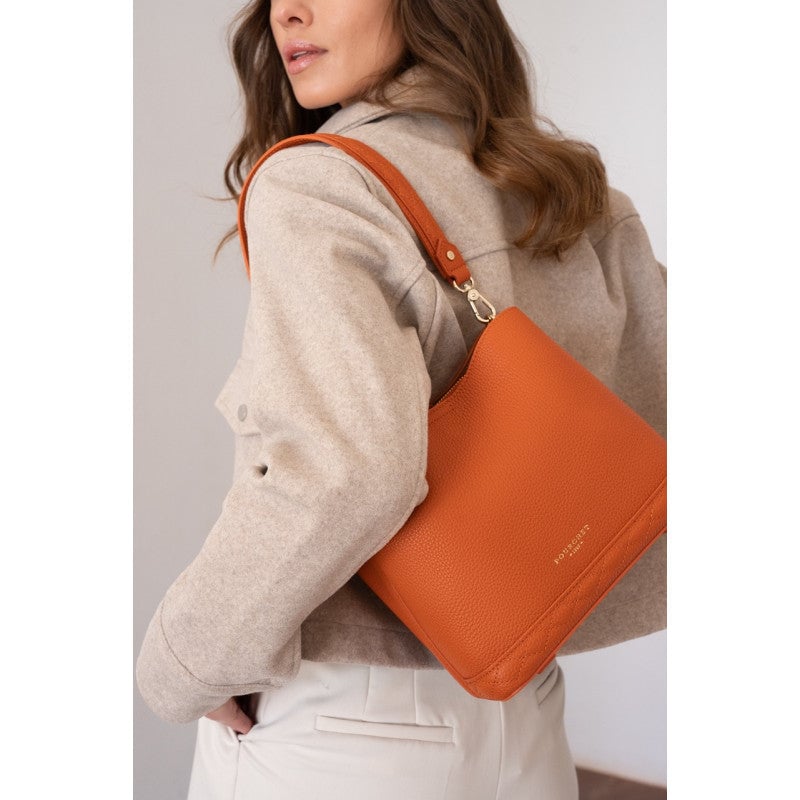 Satchel - cowhide leather POURCHET Orange