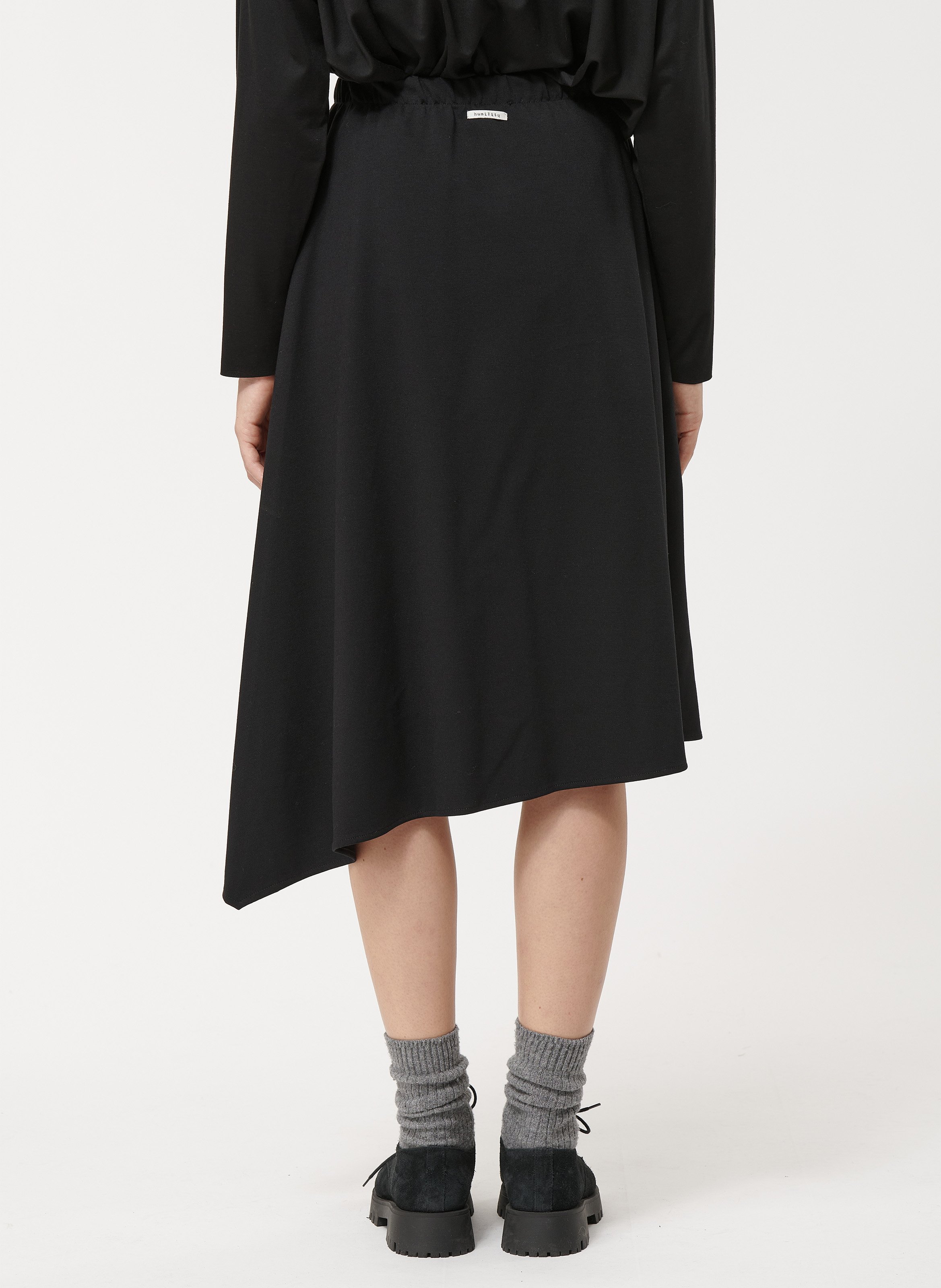 Jupe midi asymétrique HUMILITY Noir