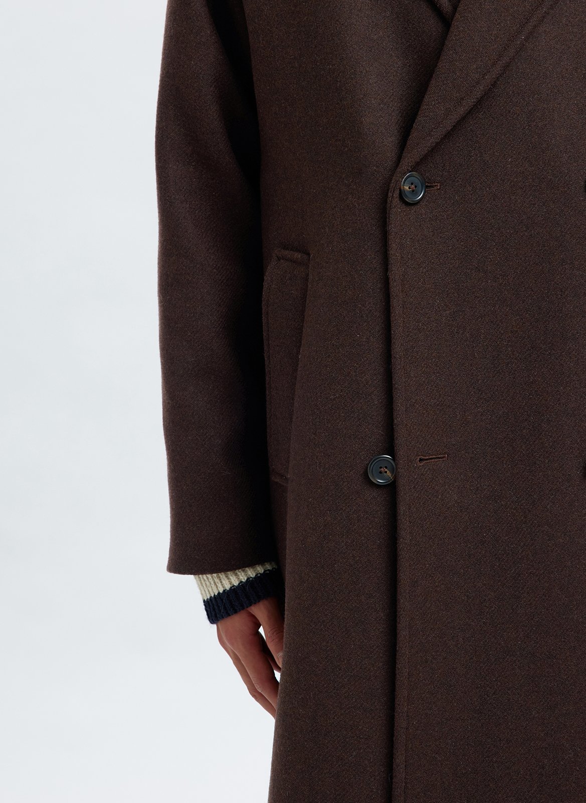 Manteeau en laine recyclée col tailleur SELECTED Marron