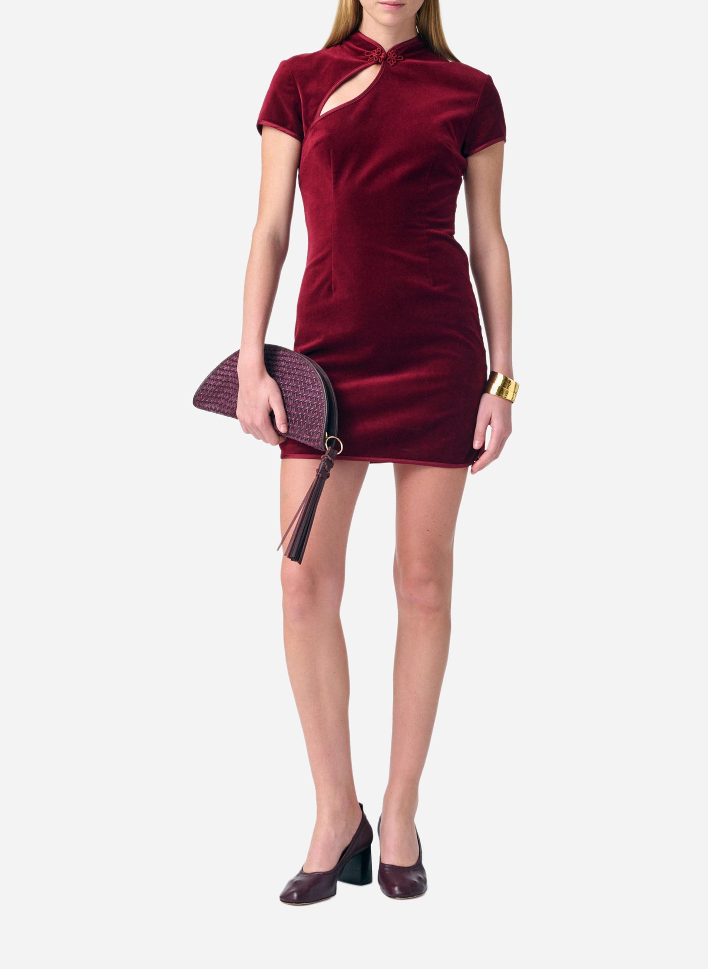 Fitted short velvet dress VANESSA BRUNO Red