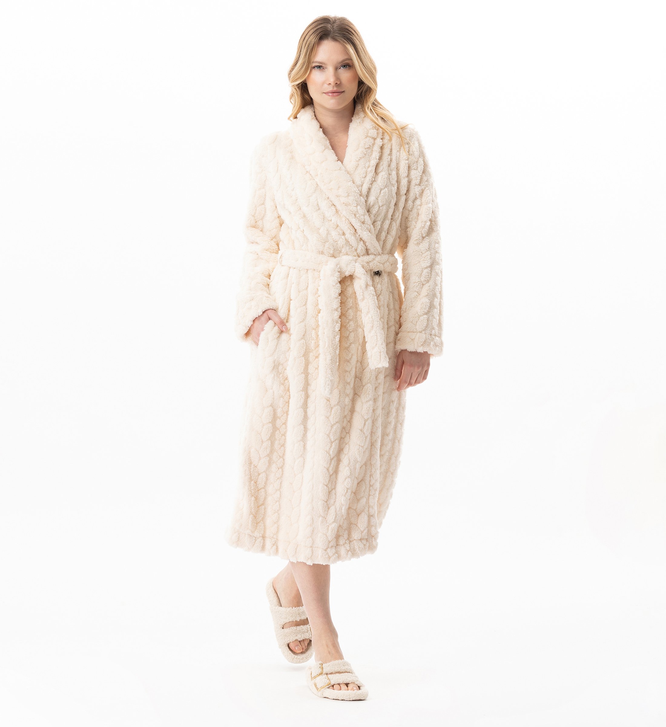 Crossed robe with braided effect LE CHAT Beige