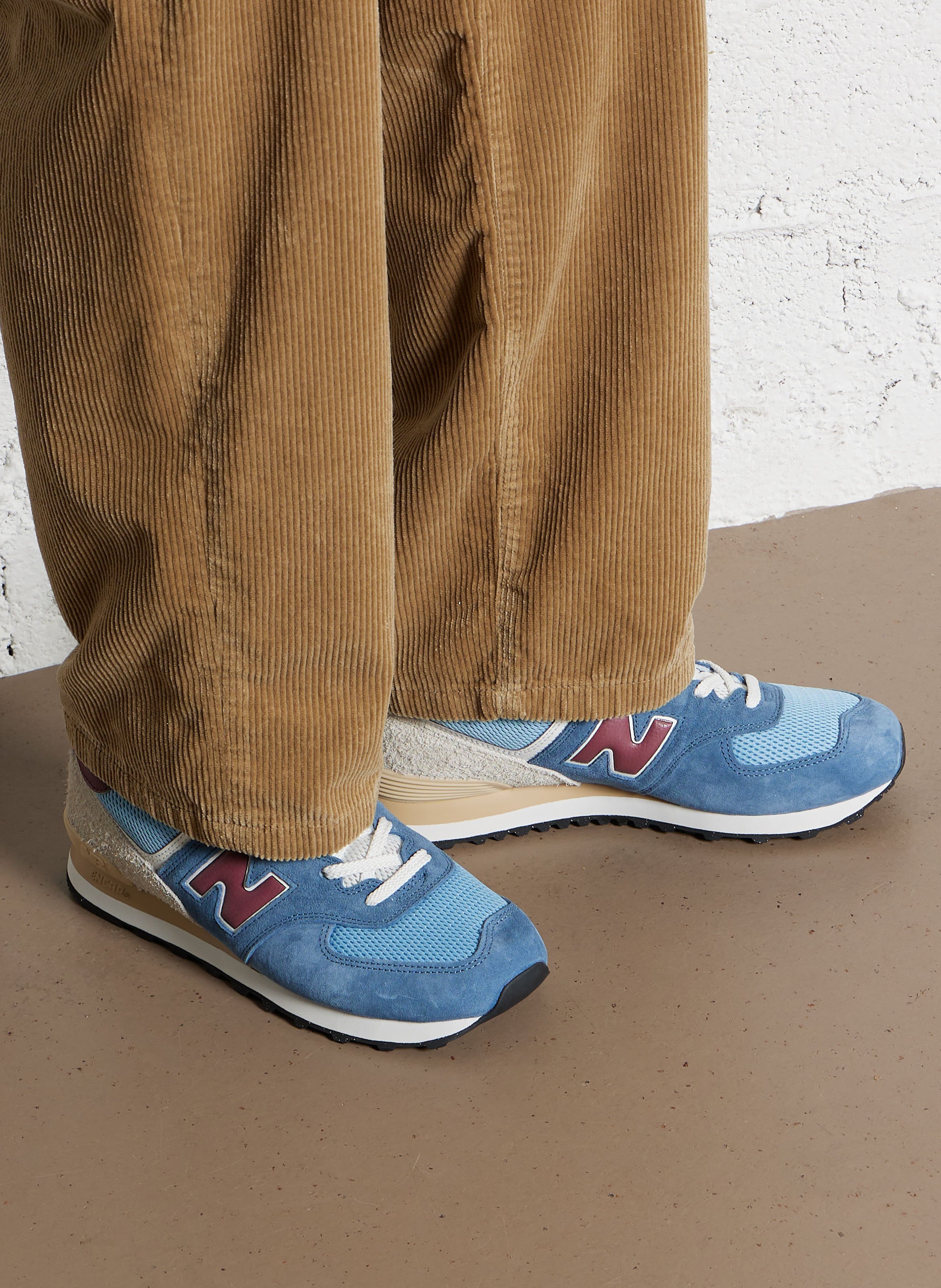 Low-top leather mix sneakers NEW BALANCE Blue