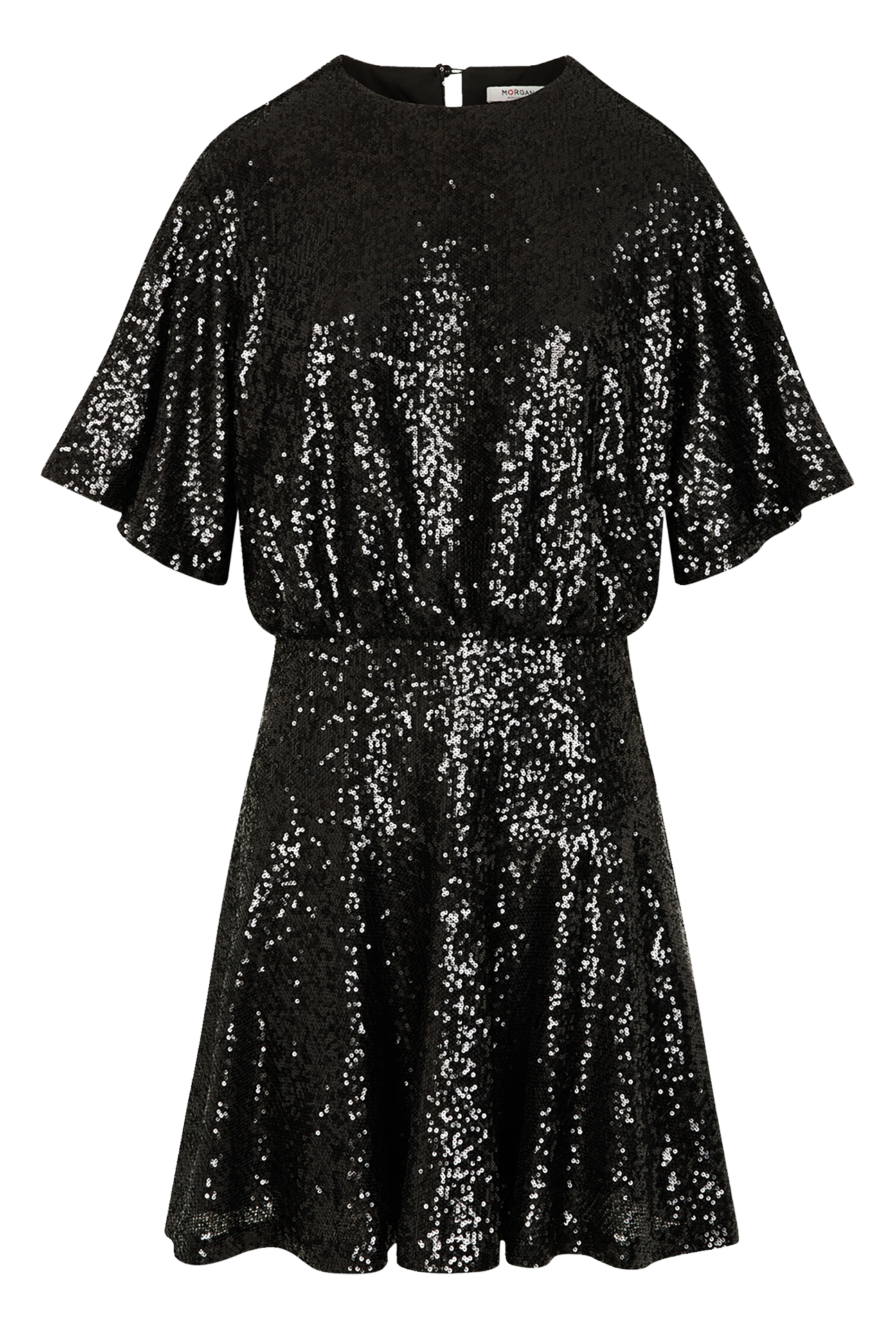 Flared short dress with sequins MORGAN Black