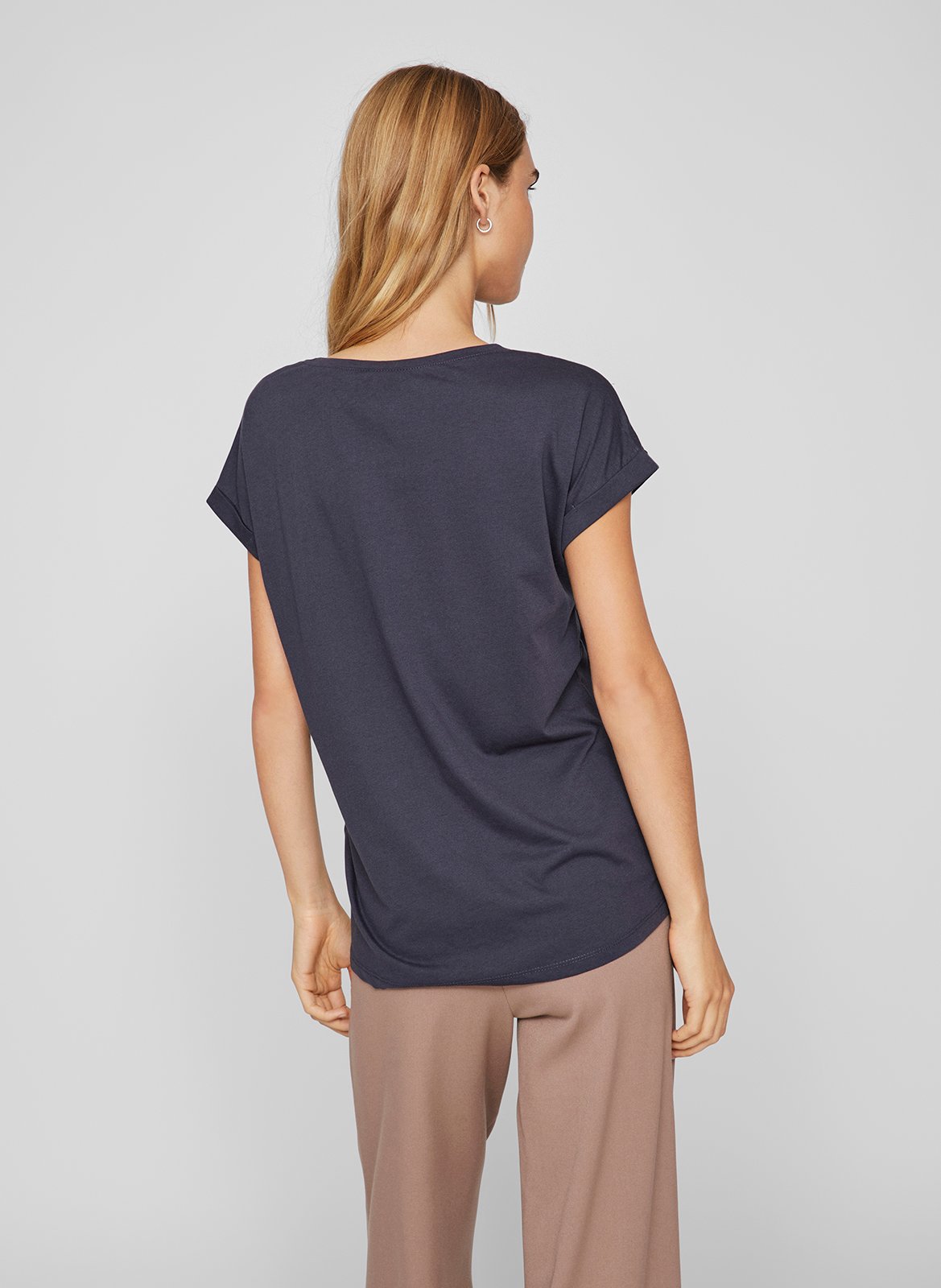 Basic cotton-mix T-shirt VILA Black