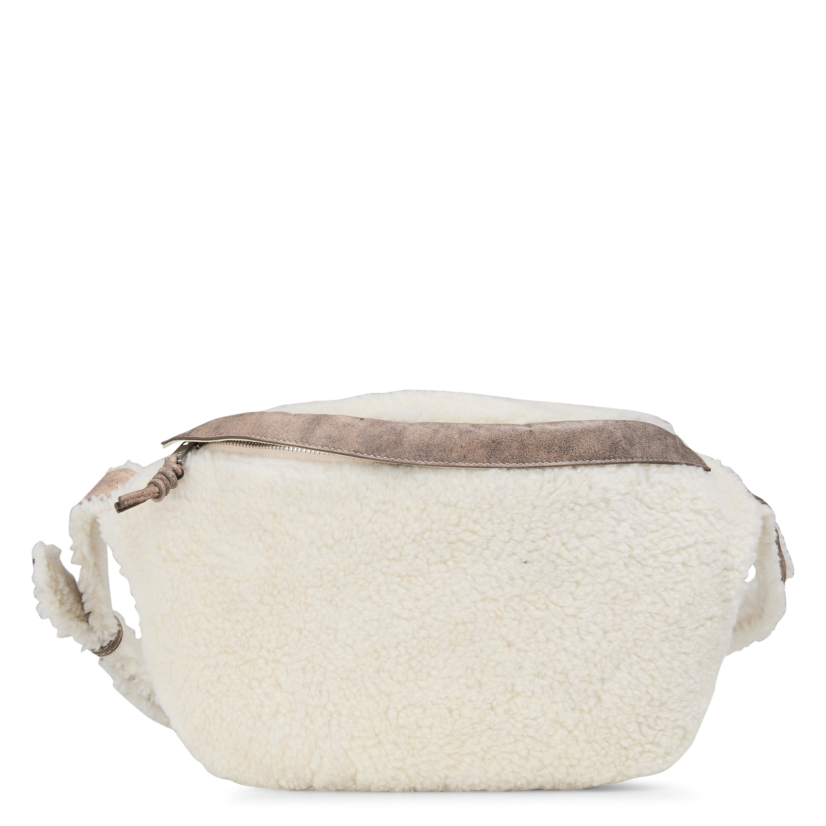 Zip-up sherpa banana in cotton IKKS White