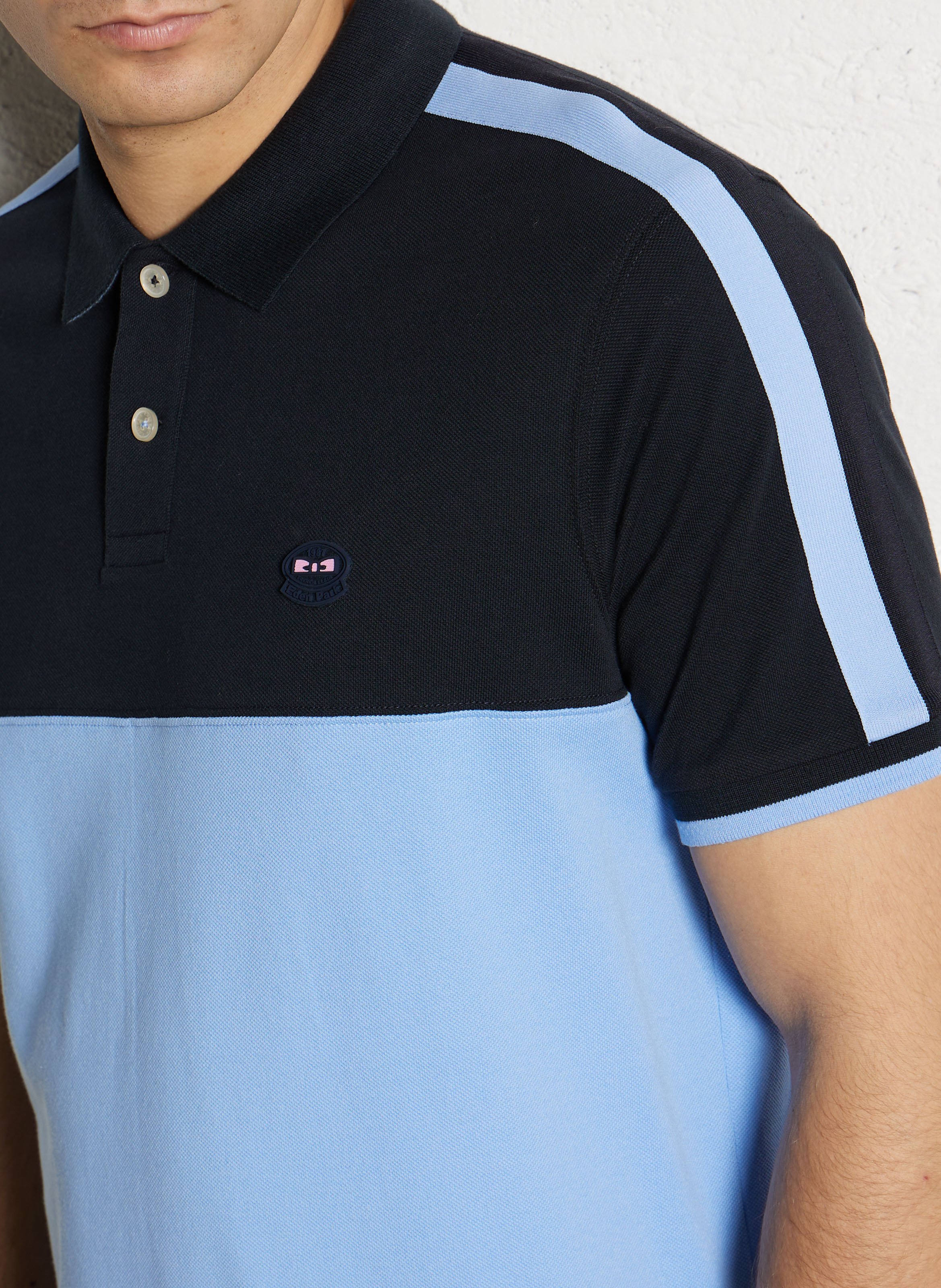 Polo manches courtes bicolore EDEN PARK Rose