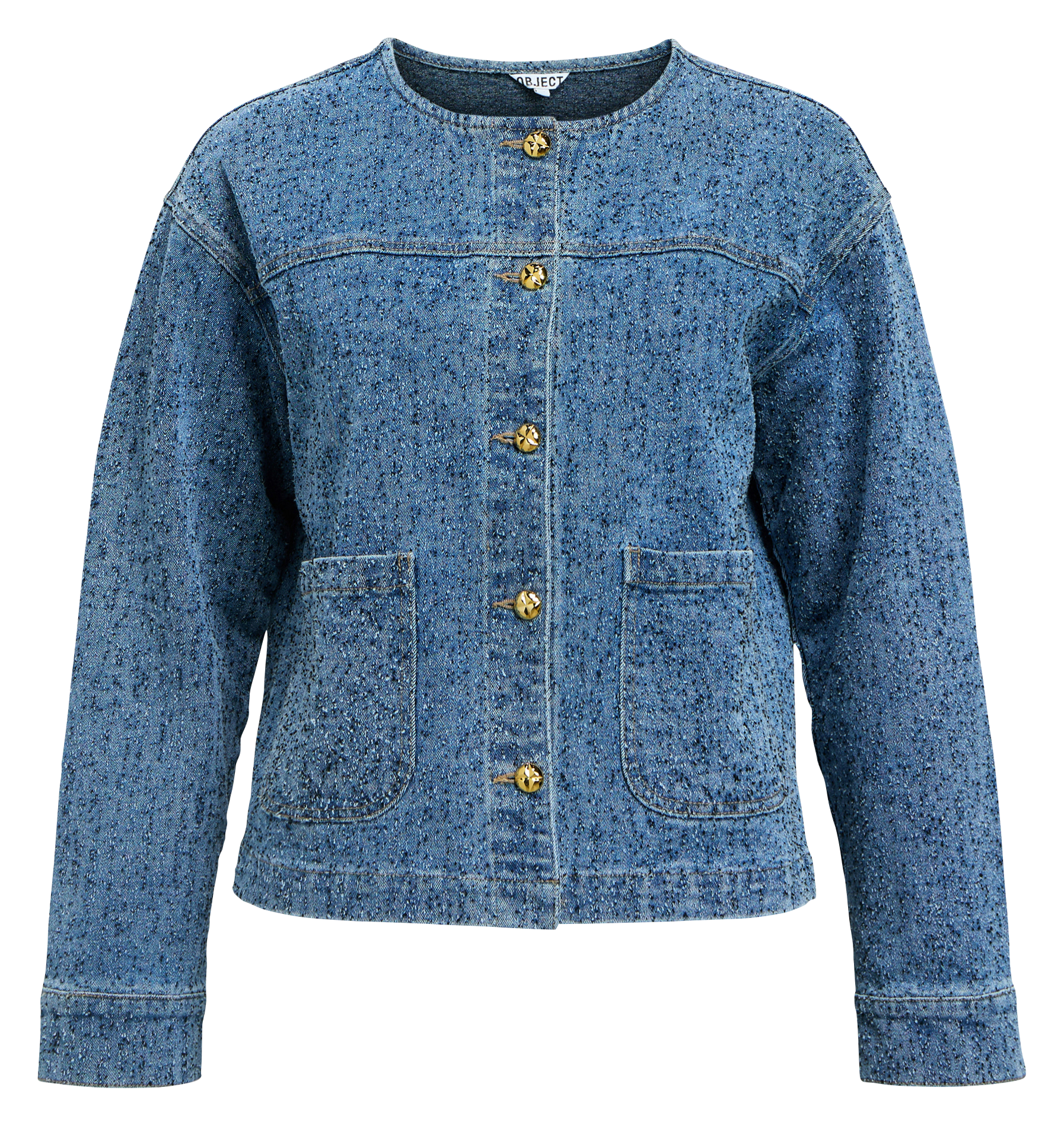 Blouson aus Baumwoll-Mix mit viktorianischem Kragen OBJECT Blau