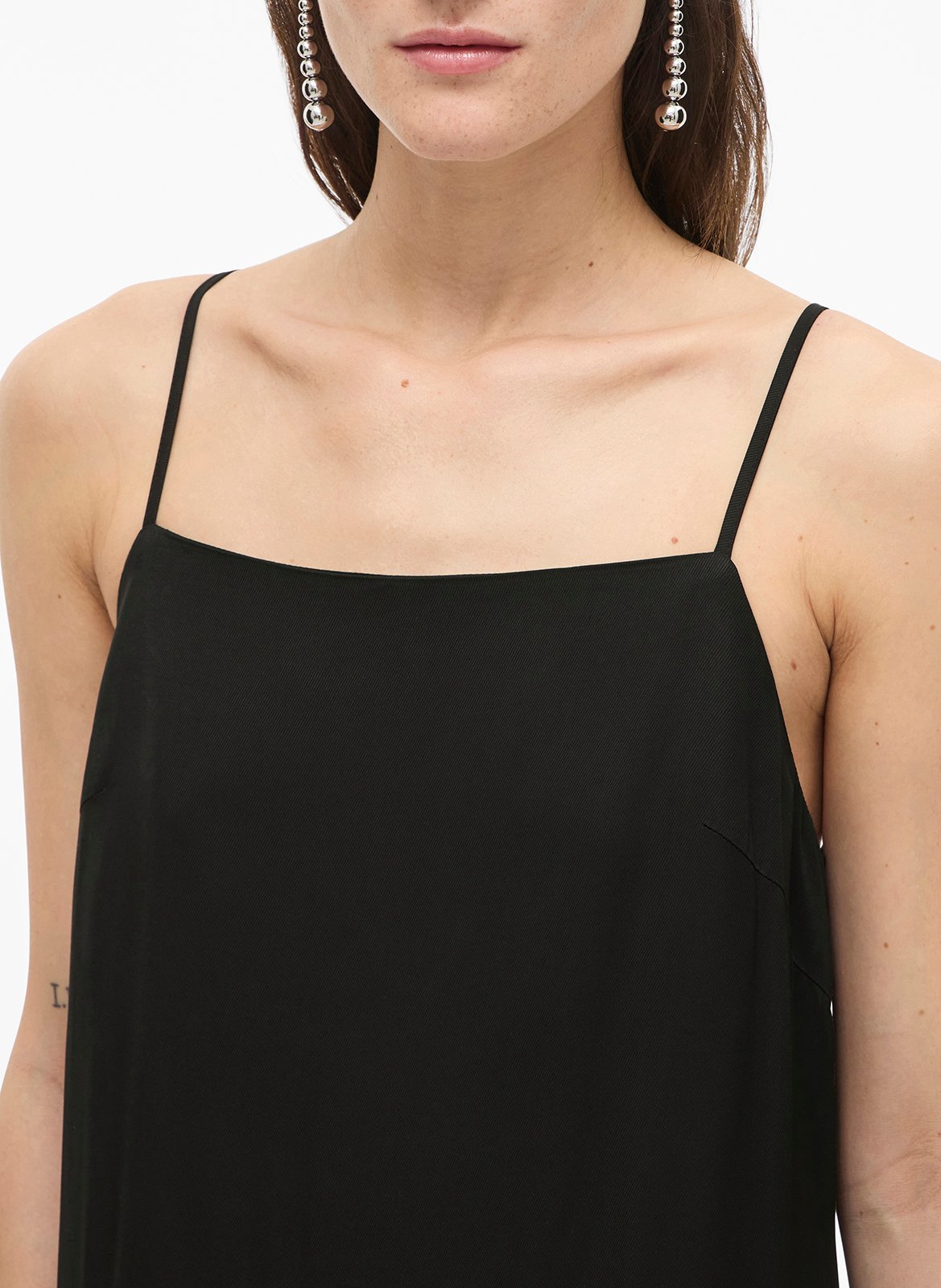 Lange jurk met vierkante halslijn in kant ROUGE EDIT Grijs