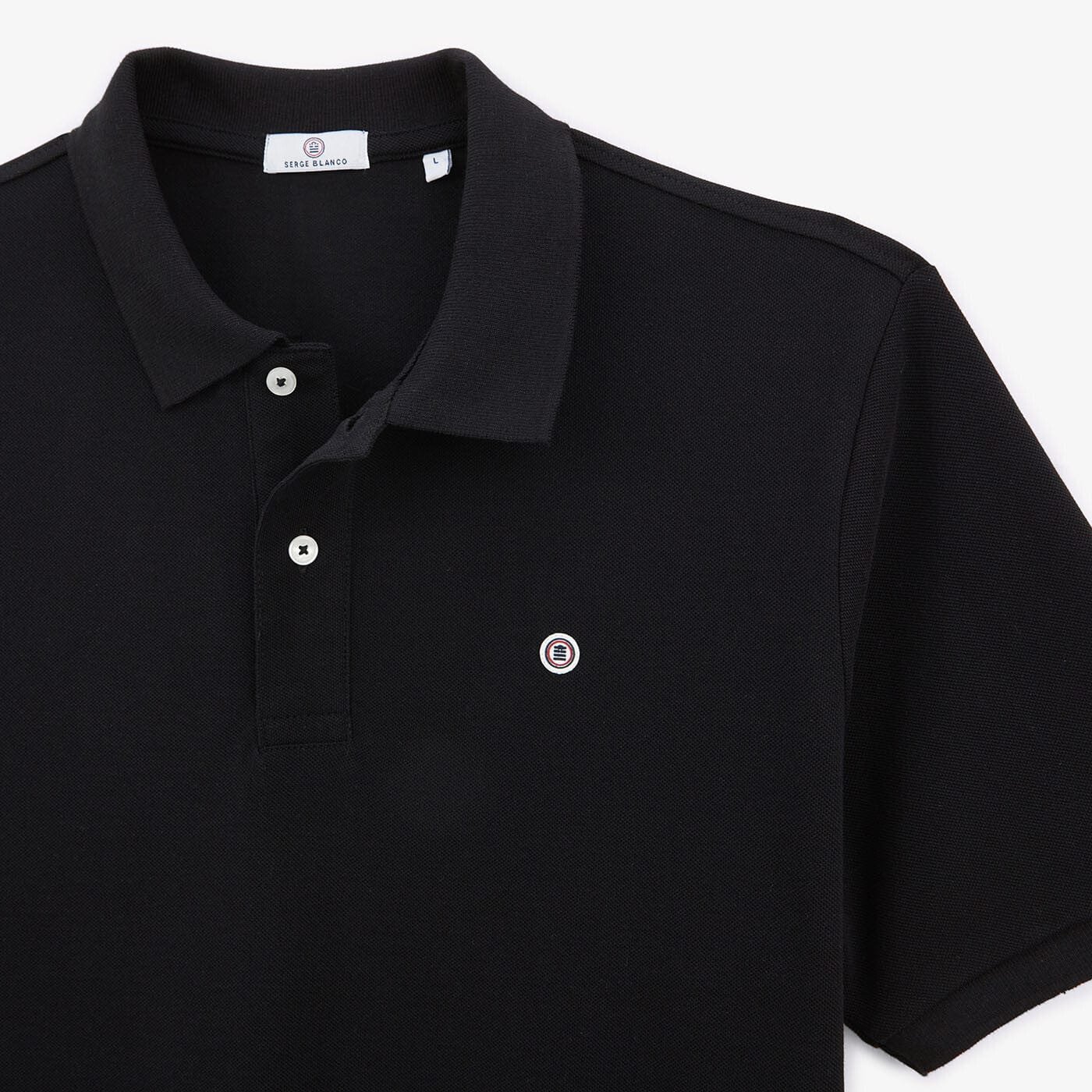 Short-sleeved piqué knit polo SERGE BLANCO Black