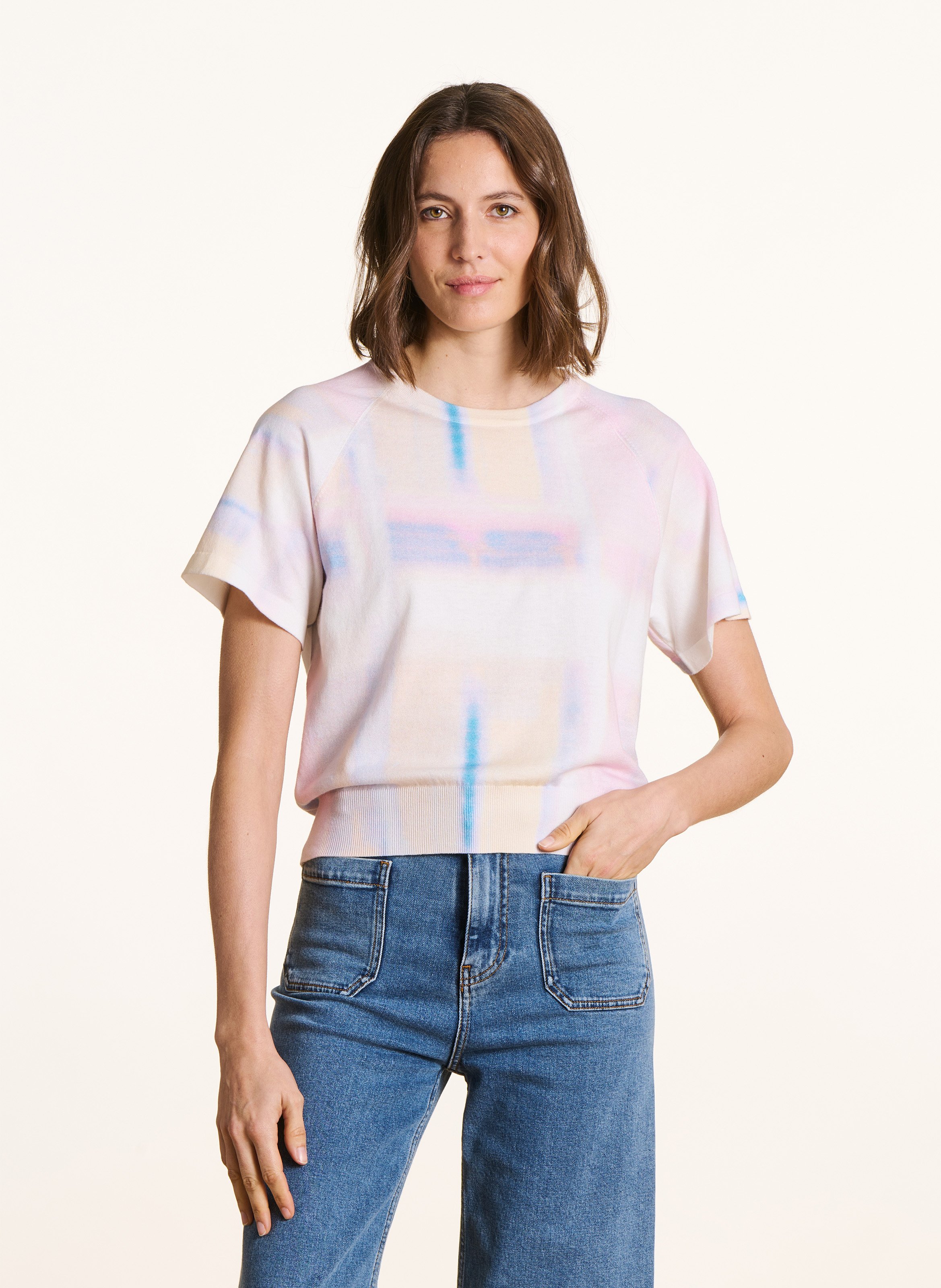 Pull droit en coton bio LA FEE MARABOUTEE Rose