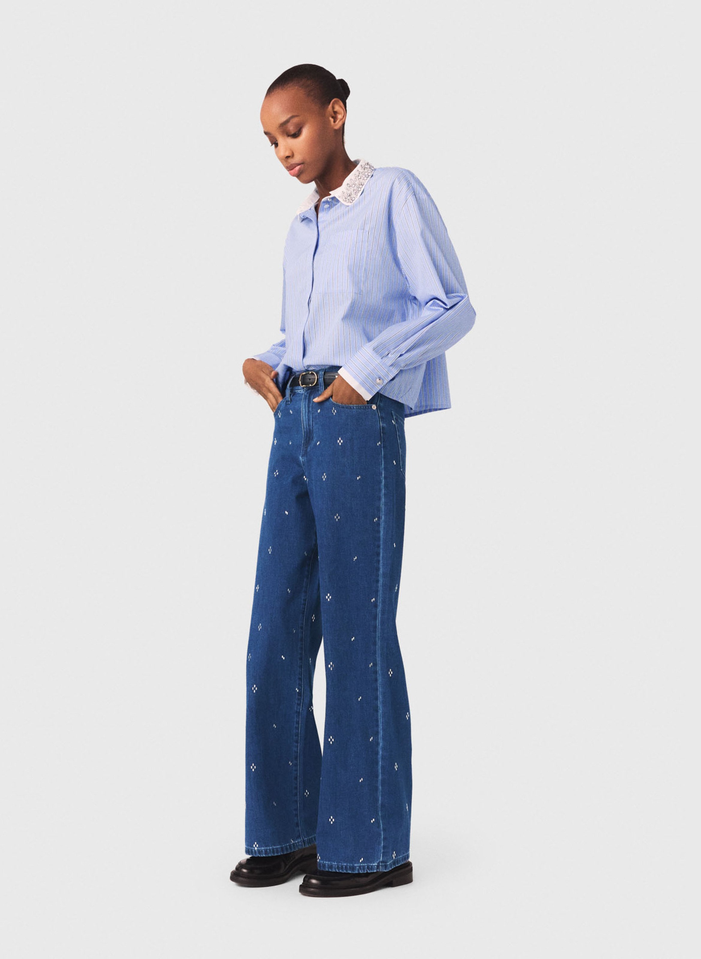 Jean large MAJE Bleu