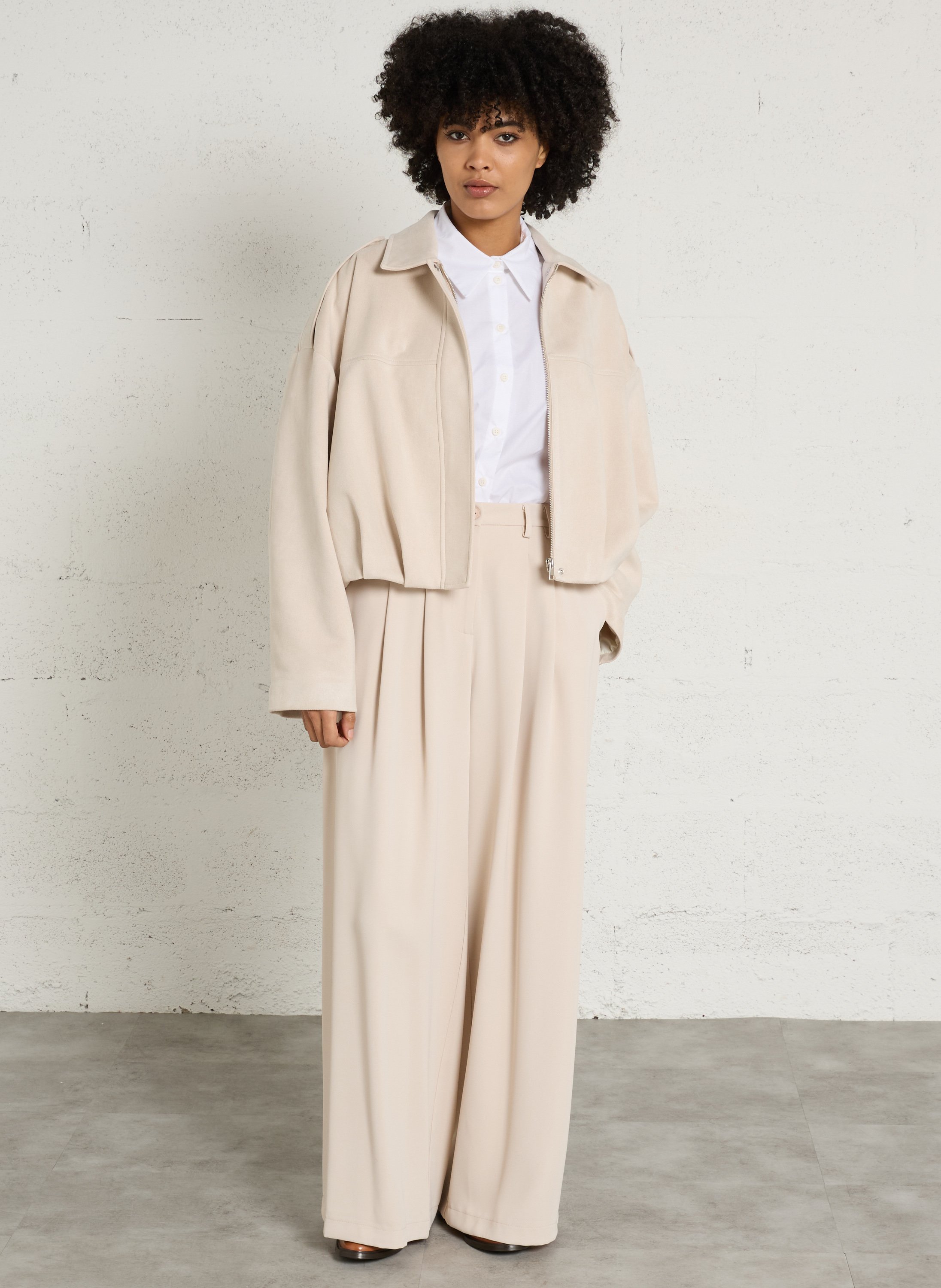 Oversize-Jacke mit klassischem Kragen PLEASE Braun