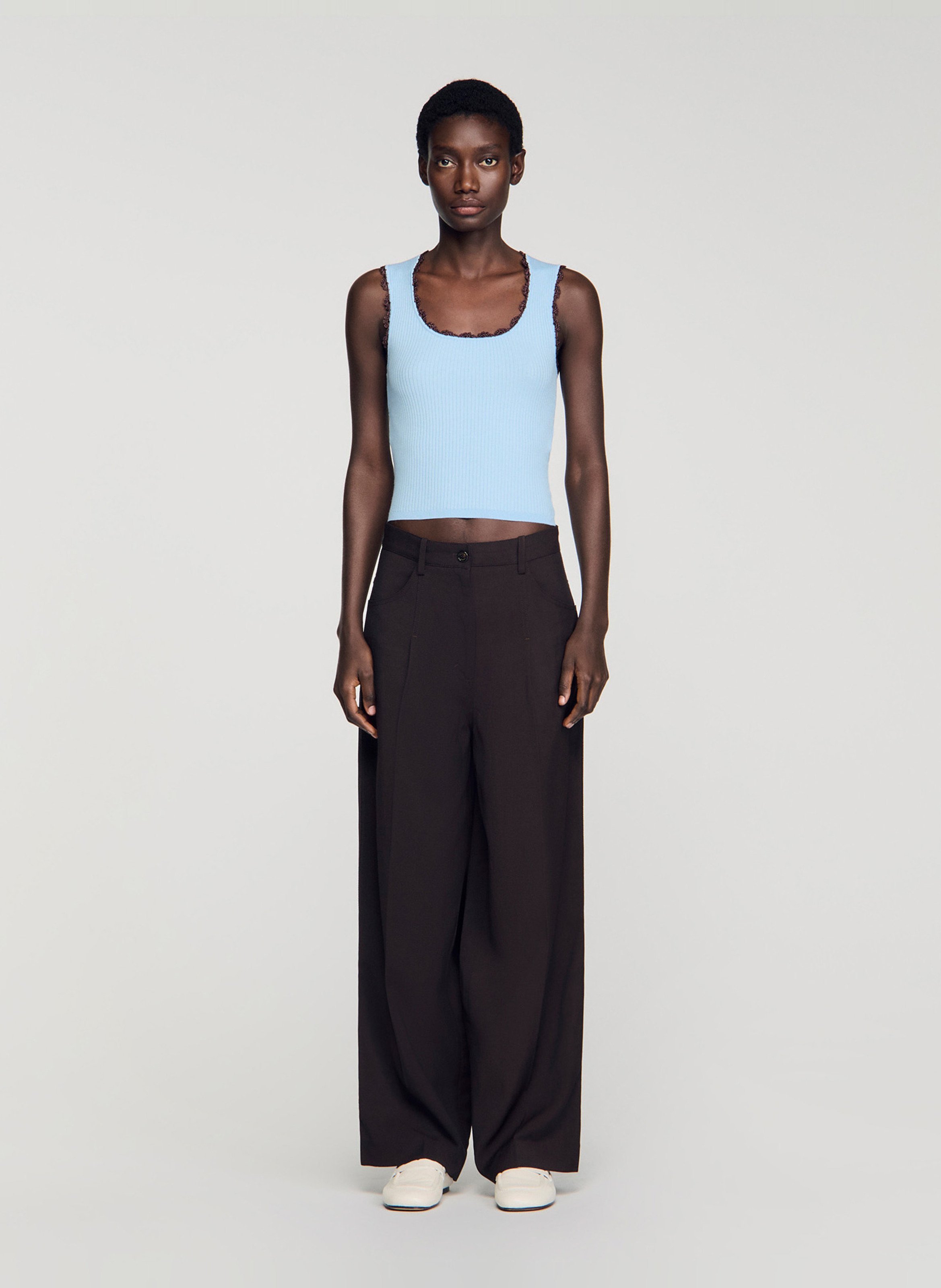 Top in geribbelde knitwear SANDRO Blauw