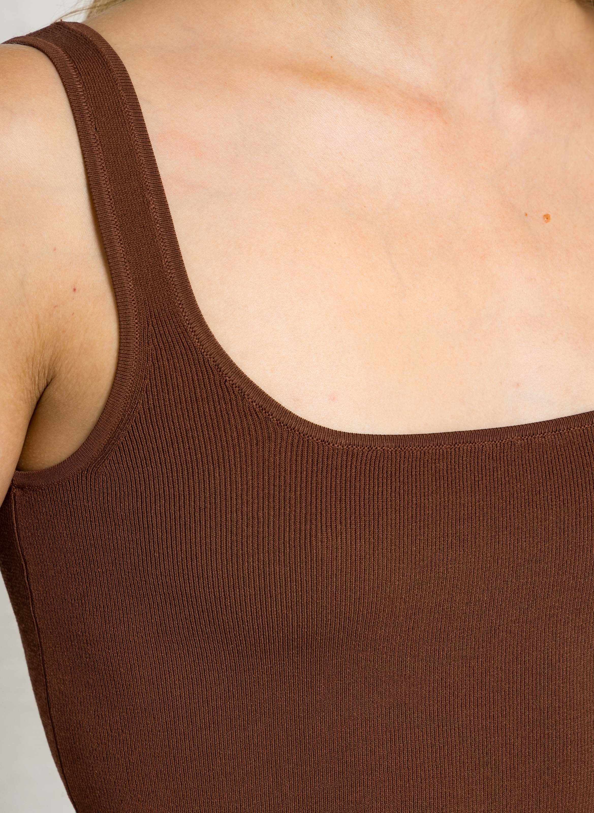 Débardeur droit côtelé PETITE MENDIGOTE Marron