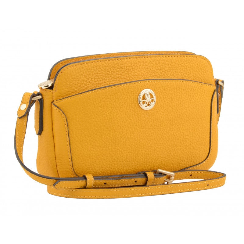 Crossbody bag in cowhide leather Orange