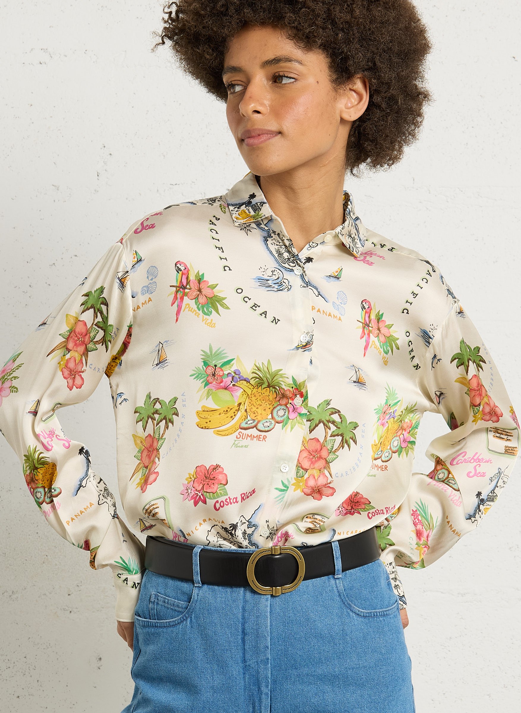 Chemise droite col classique imprimé HARTFORD Multicolore