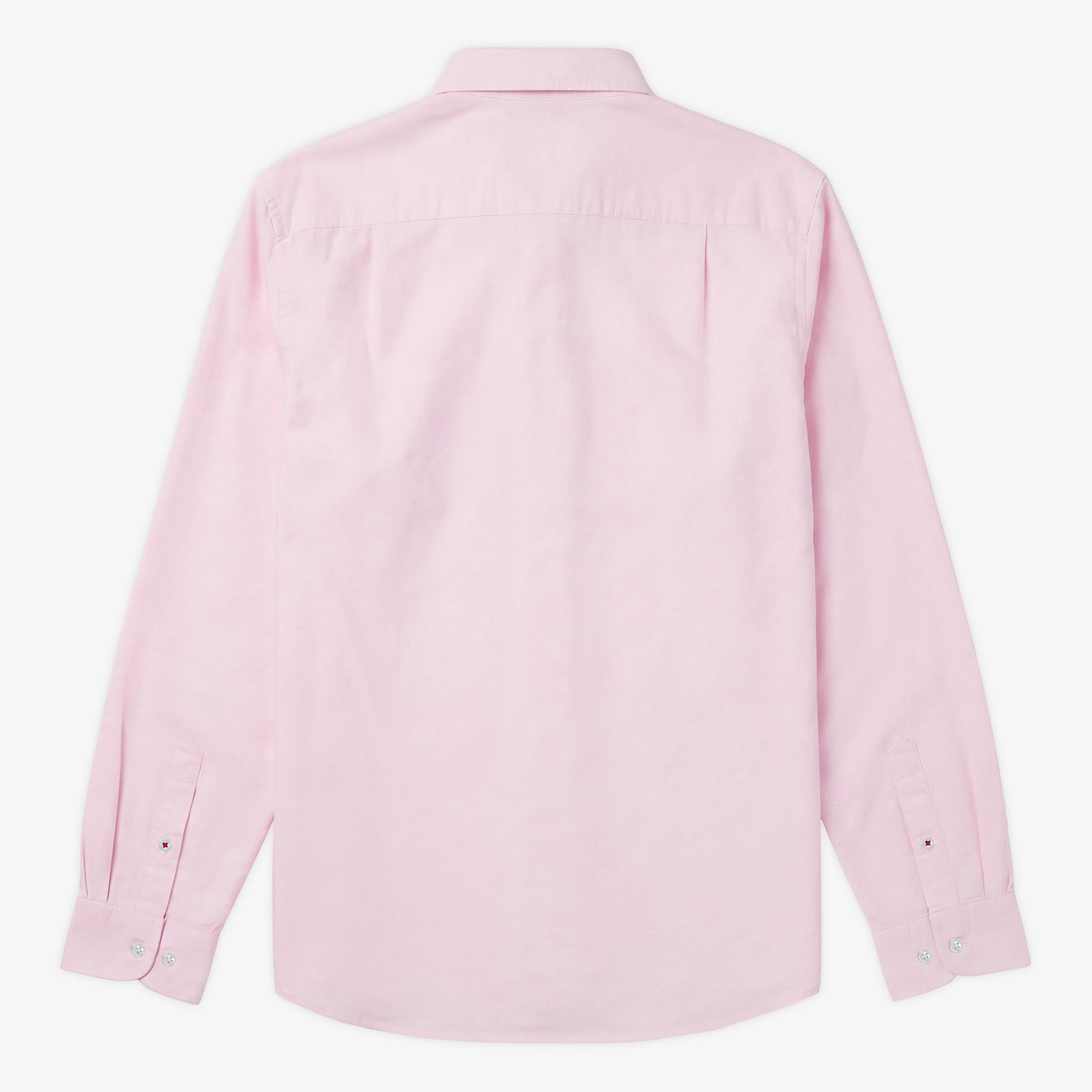 Long-sleeved oxford cotton shirt with tricolor trim SERGE BLANCO Pink