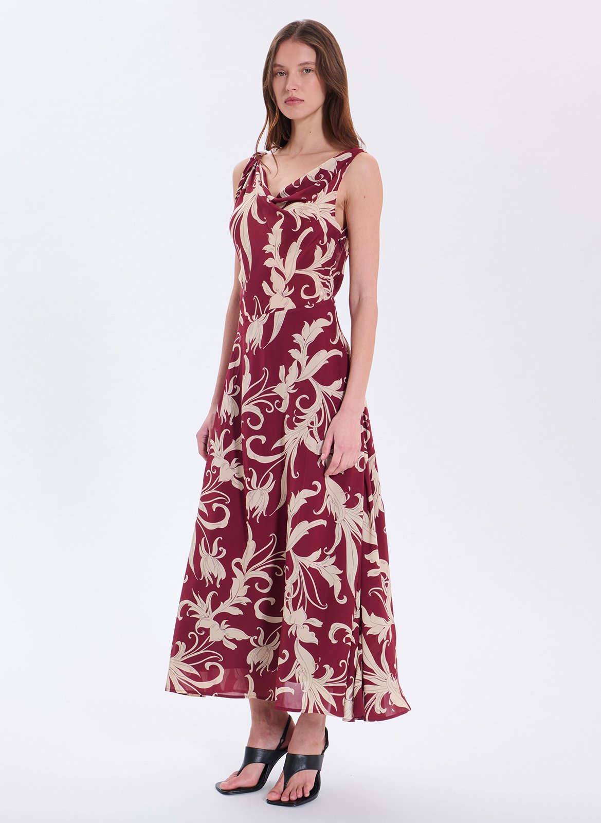 Robe longue florale sans manches ZAPA Blanc