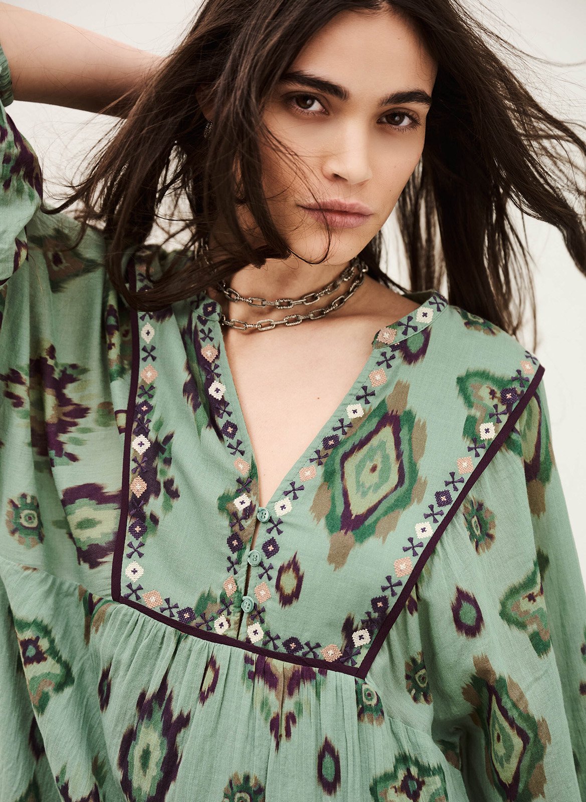 Halflange jurk met print BA&SH Groen