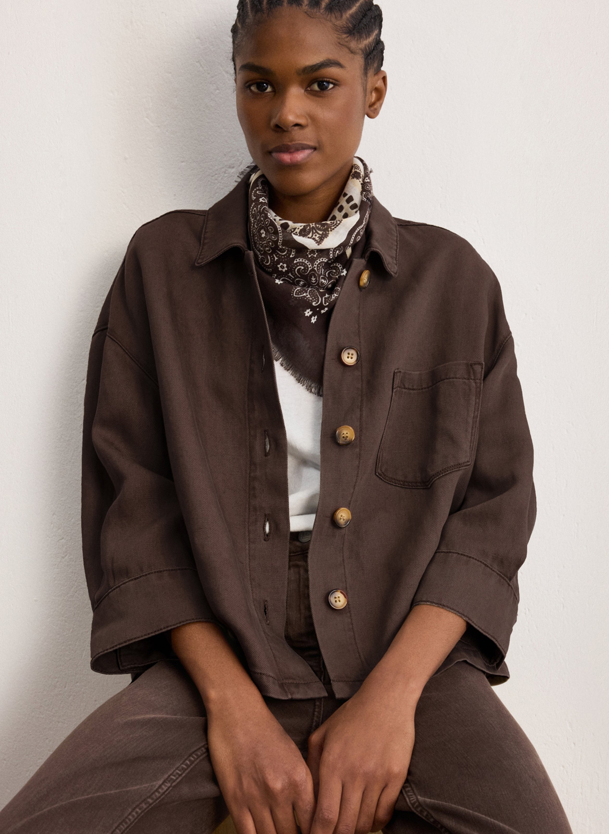 Oversized Hemd mit klassischem Kragen PABLO Braun