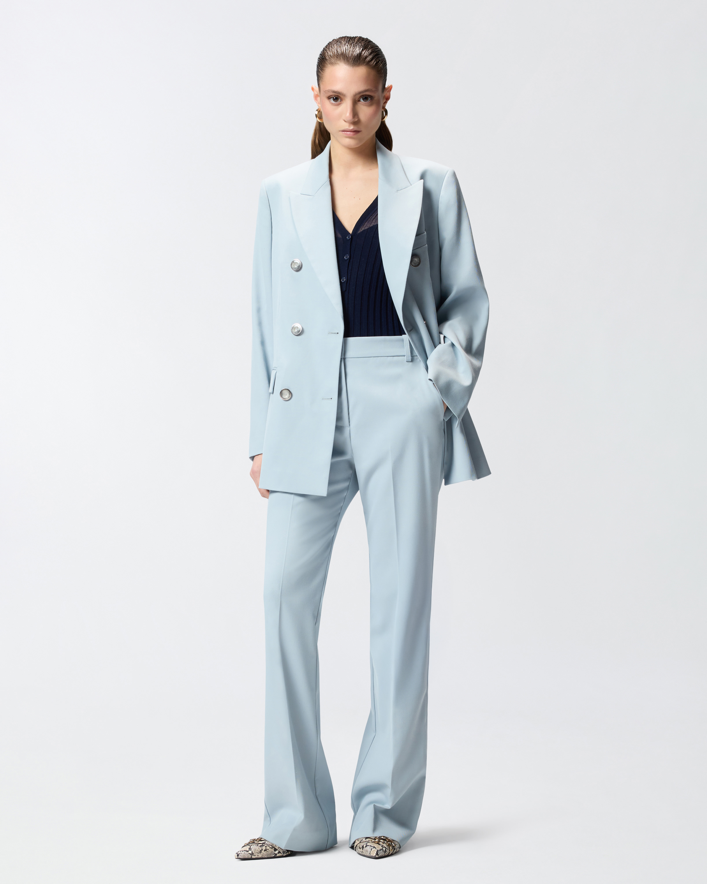 Flared trousers with a prominent crease PINKO Blue