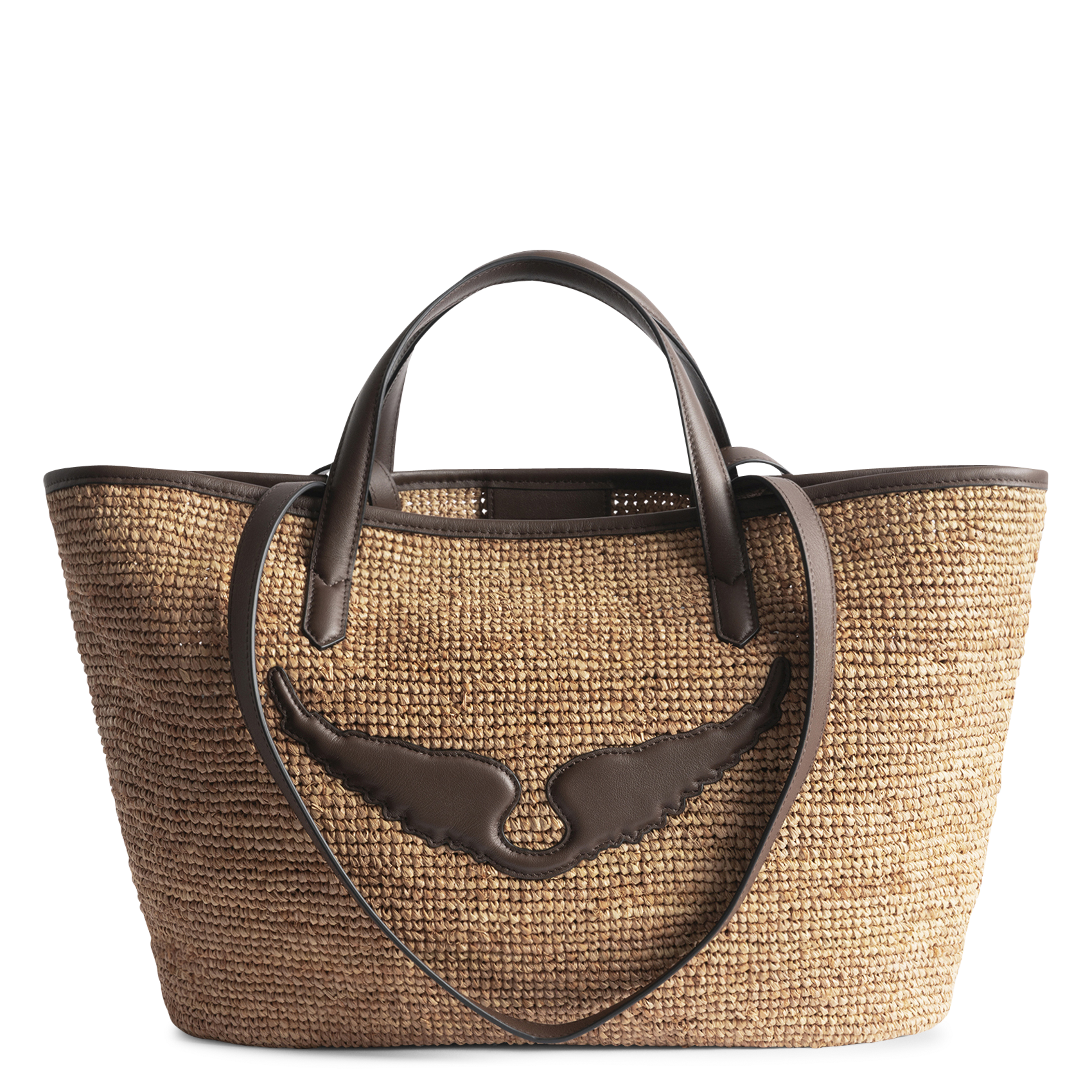 Sac cabas en raphia ZADIG&VOLTAIRE Marron