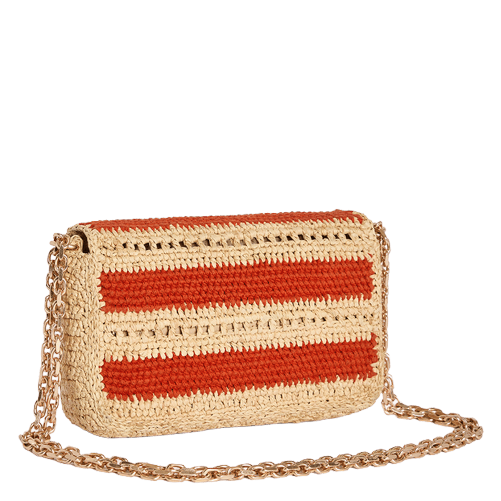 Clutch aus Bast VANESSA BRUNO Orange