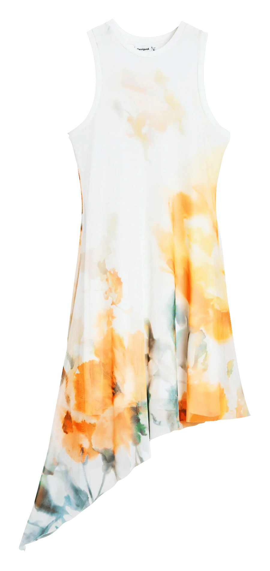Robe courte col rond imprimée DESIGUAL Blanc