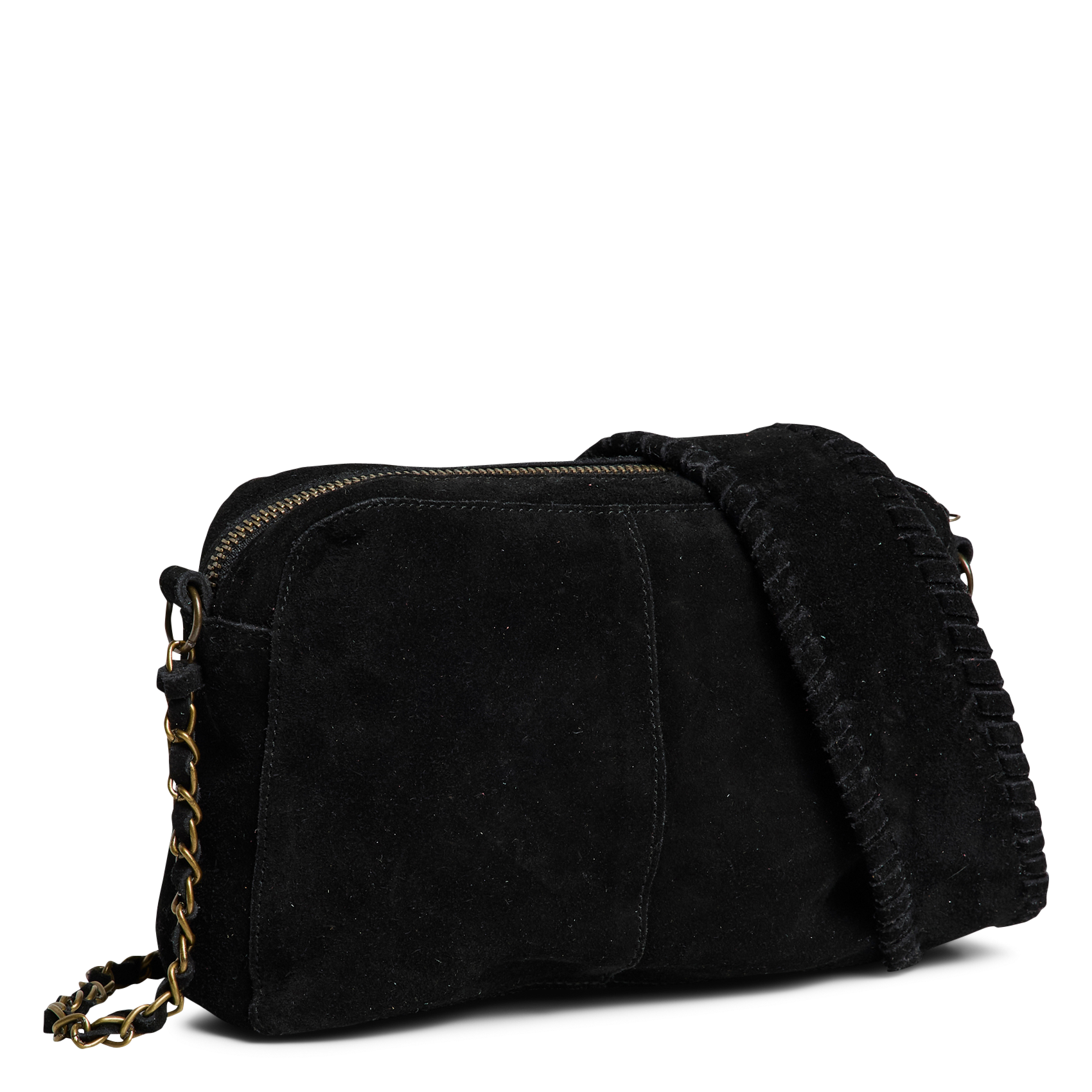 Sac bandoulière en cuir PIECES Noir