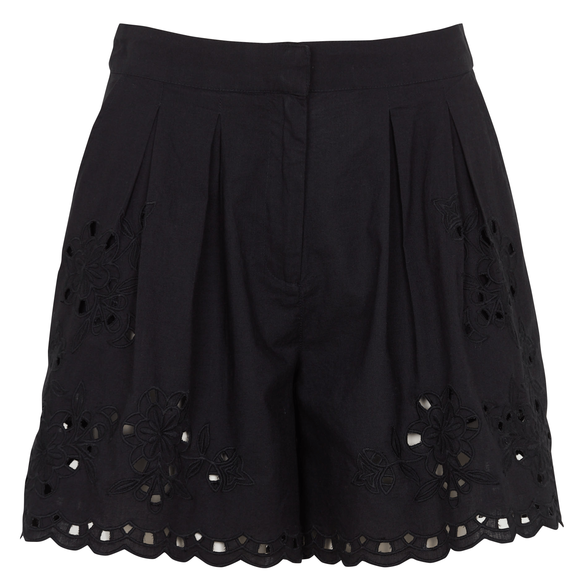 Broek met Engels borduursel. SUD EXPRESS Zwart