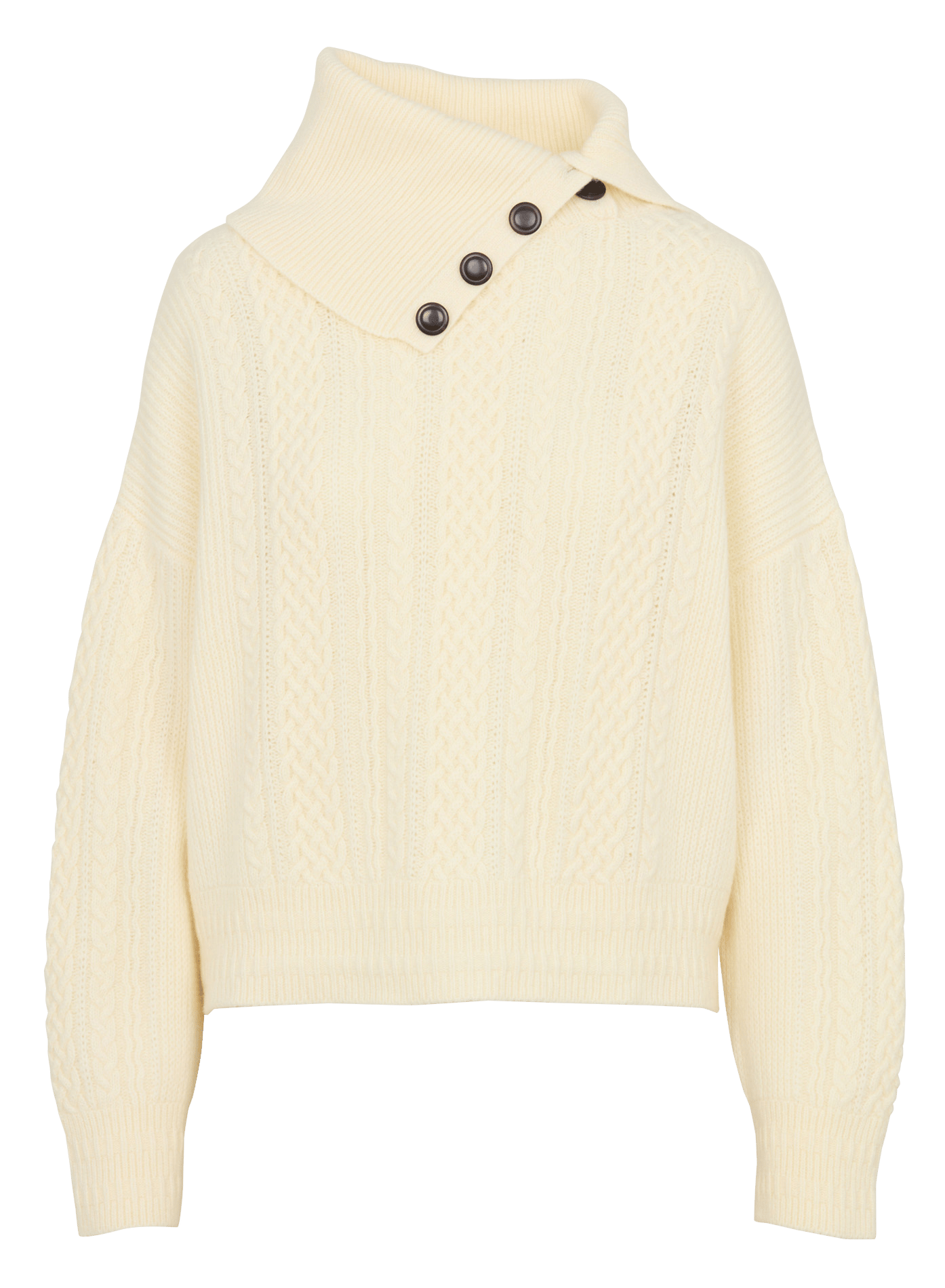 Oversized wool knit sweater MAISON ANJE White