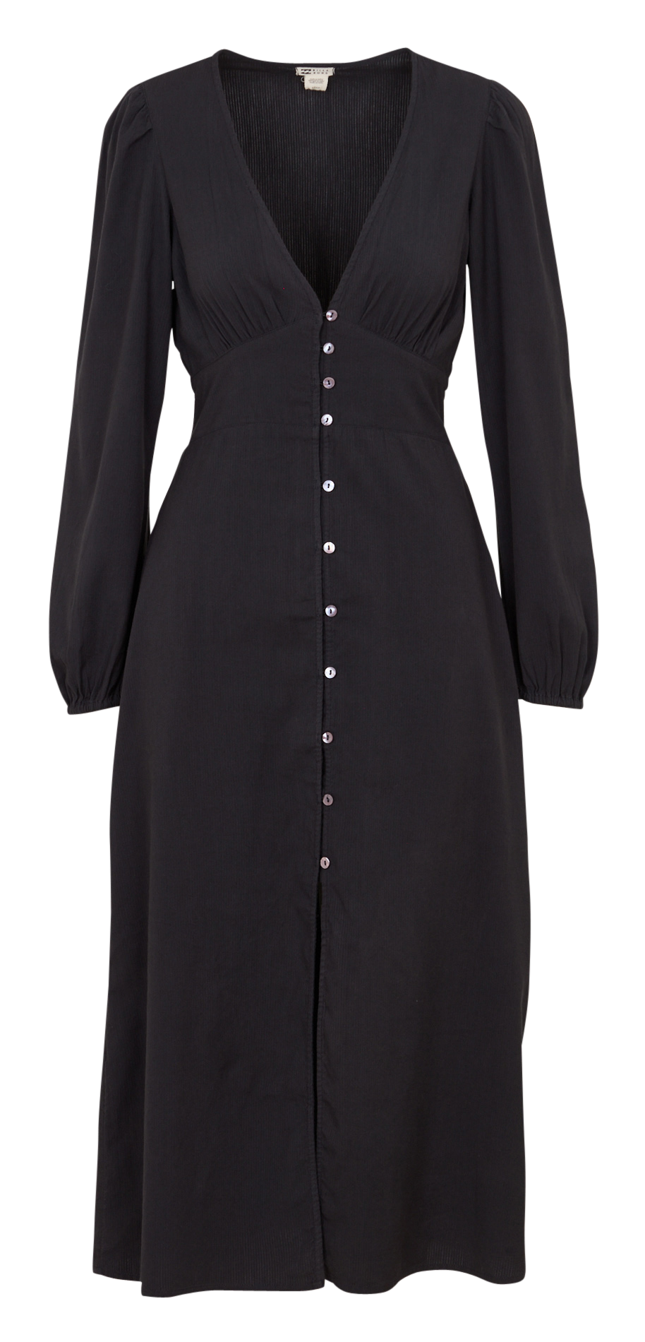 Langes Baumwollkleid mit V-Ausschnitt BILLABONG Schwarz